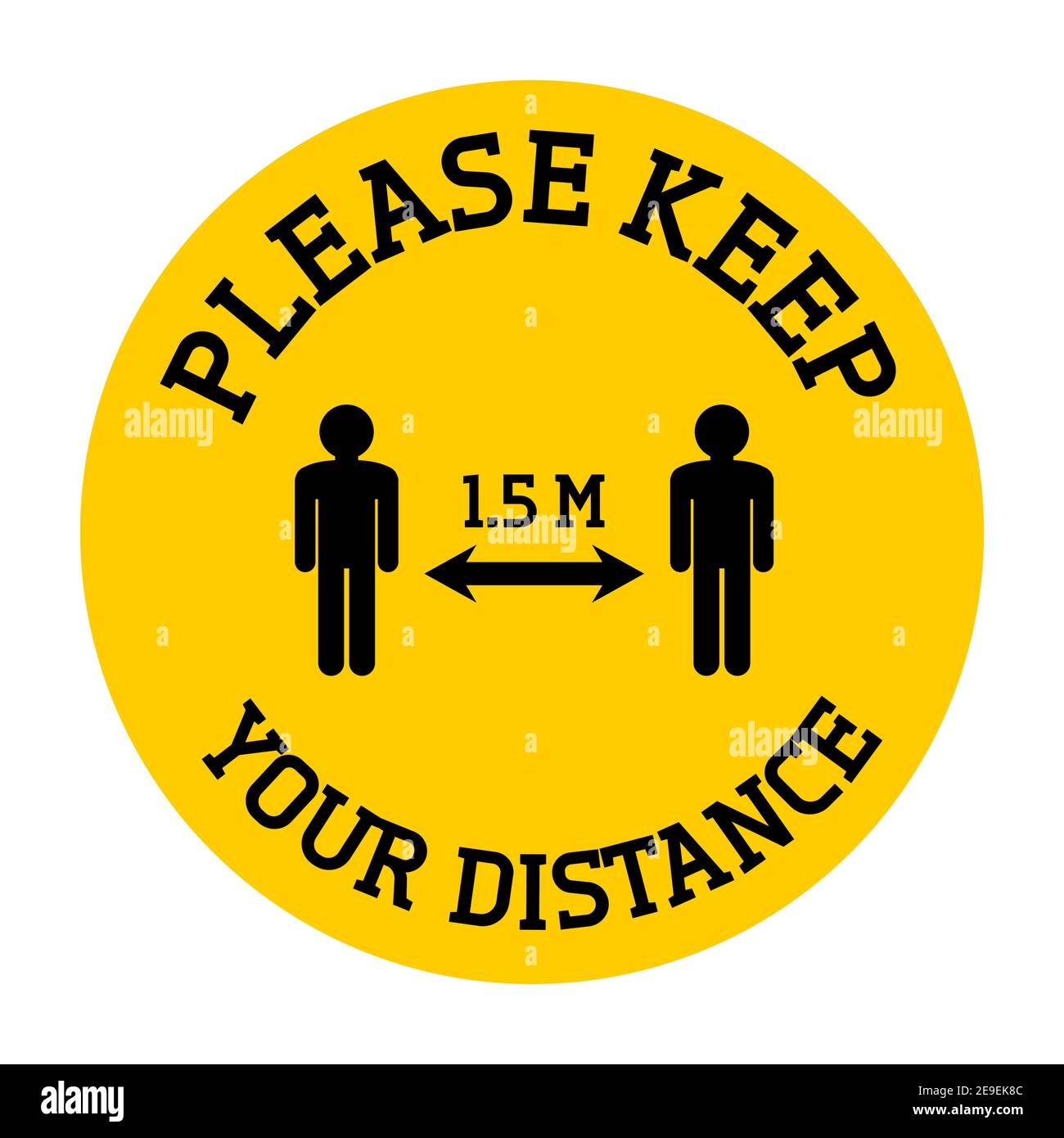 Conservare l'adesivo di distanza. Adesivo piano di distanziamento sociale per edifici pubblici e negozi. Misure di sicurezza contro la pandemia di coronavirus. Illustrazione Vettoriale