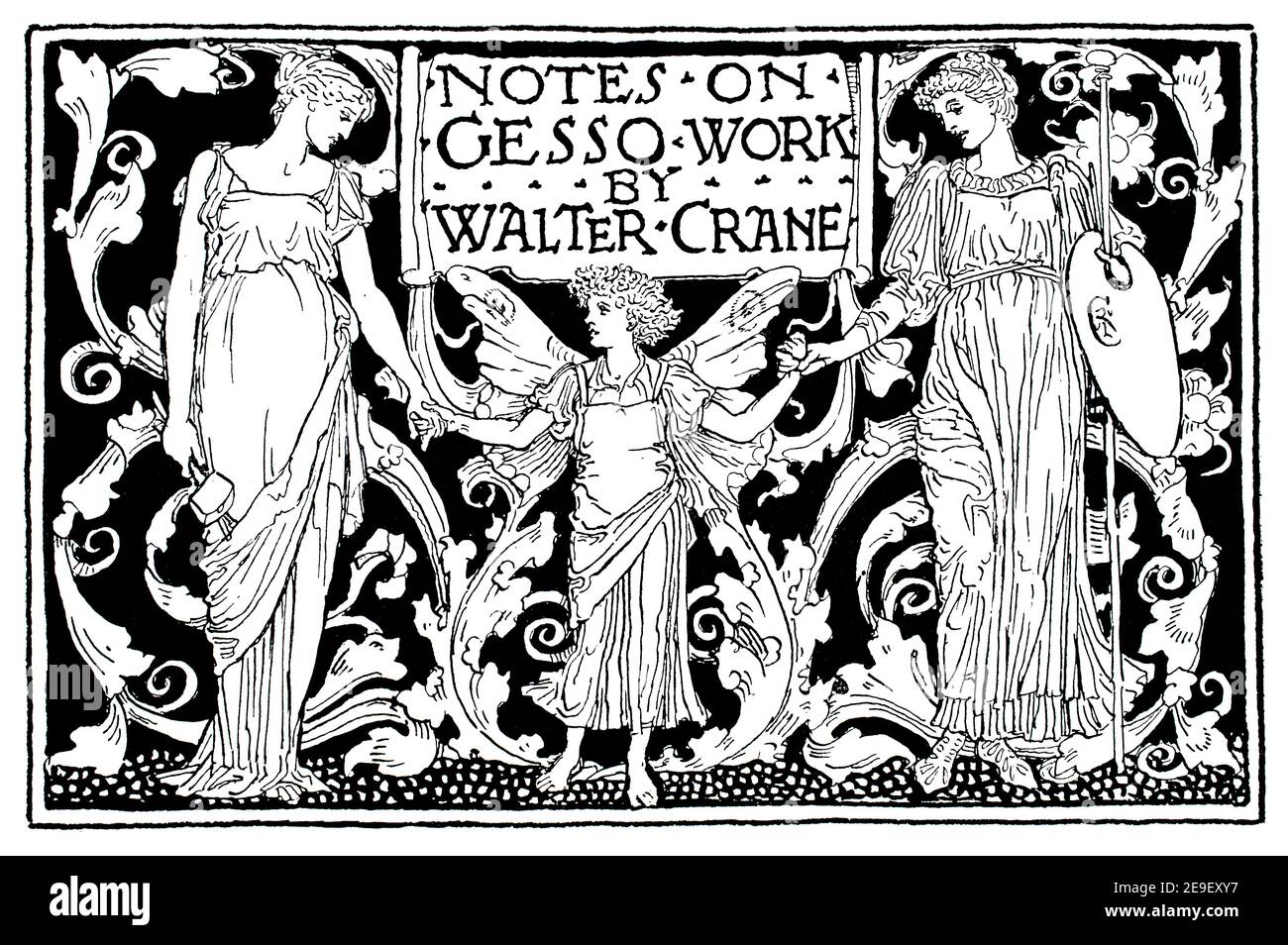 Capitolo heading design, Note sul lavoro gesso, scritto e illustrato da Walter Crane, dal 1893 Volume 1, The Studio An Illustrated Magazine of fine A. Foto Stock Capitolo heading design, Note sul lavoro gesso, scritto e illustrato da Walter Crane, dal 1893 Volume 1, The Studio An Illustrated Magazine of fine A. Foto Stock