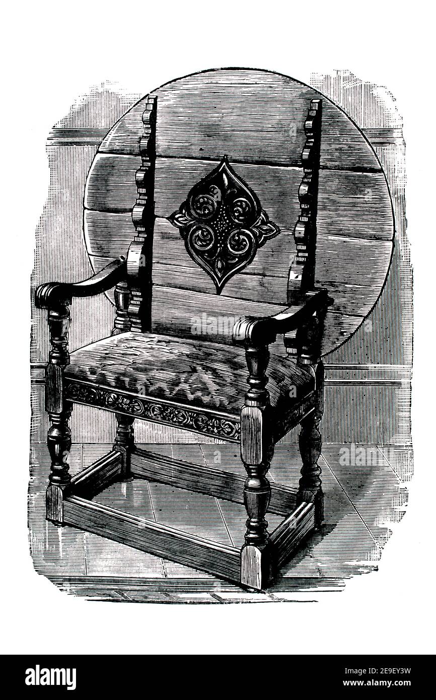 Illustrazione della linea della sedia di Theodore Hook dalla storia del mobile di Frederick Litchfield, pubblicata da Truslove e Shirley, riprodotta in volum del 1893 Foto Stock