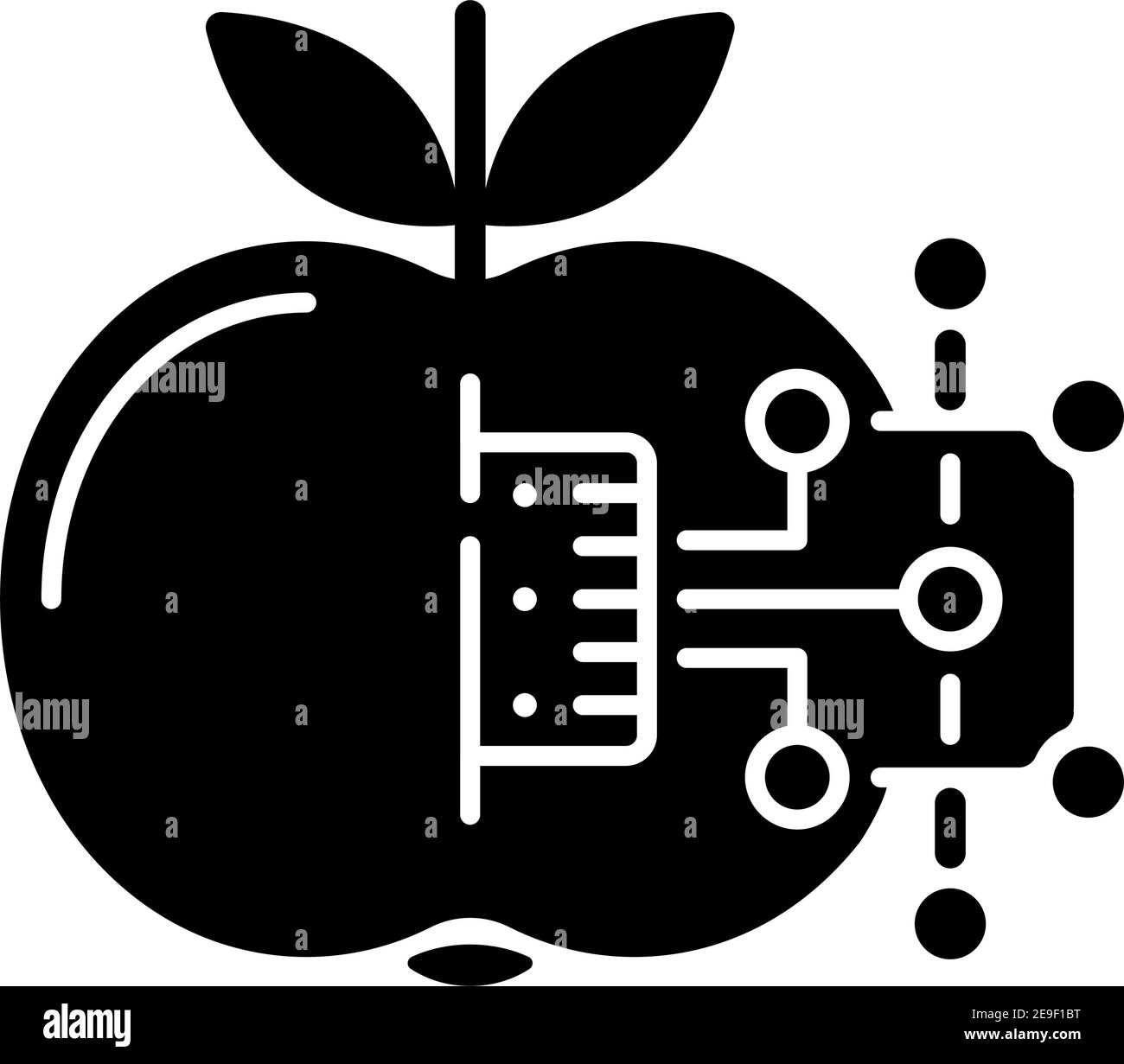 Internet di cibo nero glifo icona Illustrazione Vettoriale