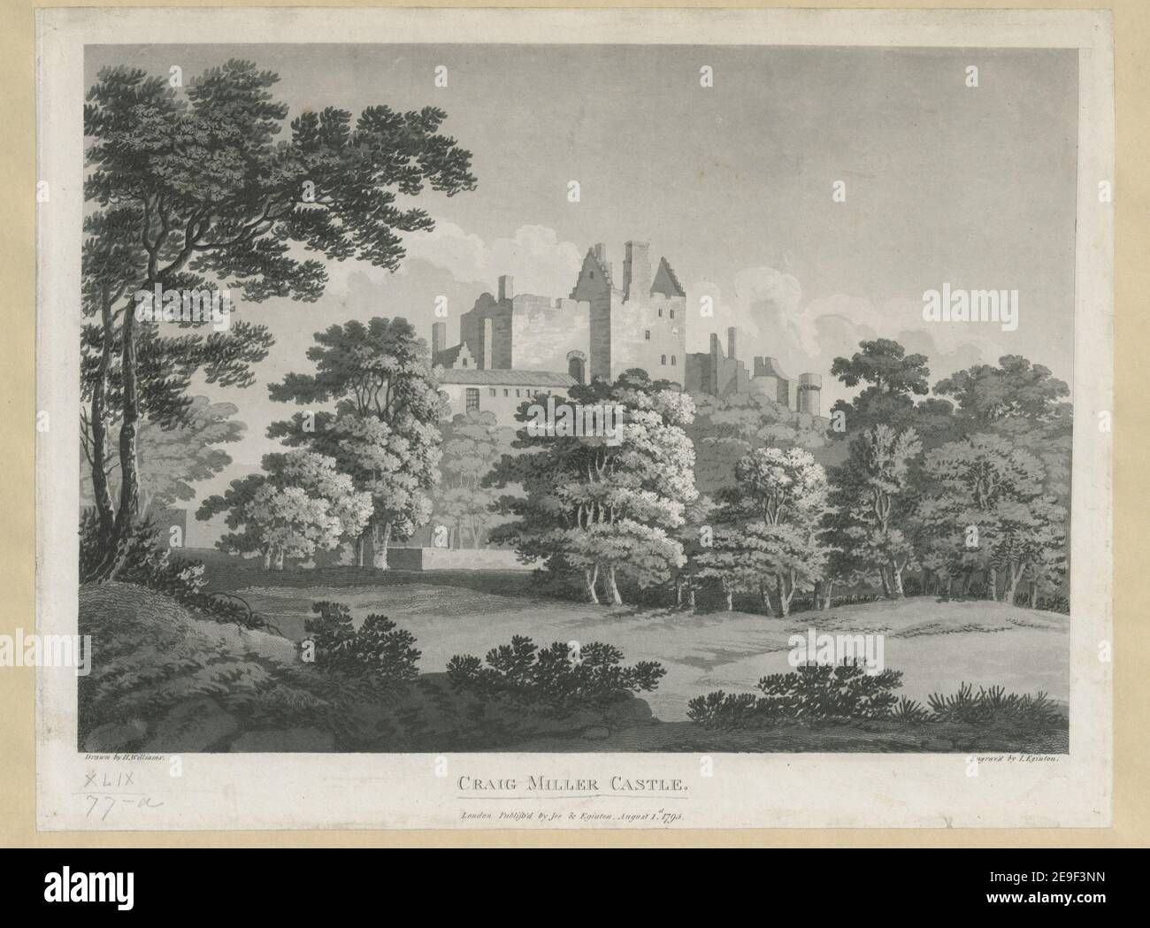 CRAIG MILLER CASTELLO. Autore Eginton, John 49.77.a. Luogo di pubblicazione: London Editore: Pubblicato da Jee , Eginton, Data di pubblicazione: 1 agosto 1795. Tipo articolo: 1 stampa mezzo: Acquatinto e acquaforte dimensioni: Foglio 27 x 35.7 cm ex proprietario: George III, Re di Gran Bretagna, 1738-1820 Foto Stock