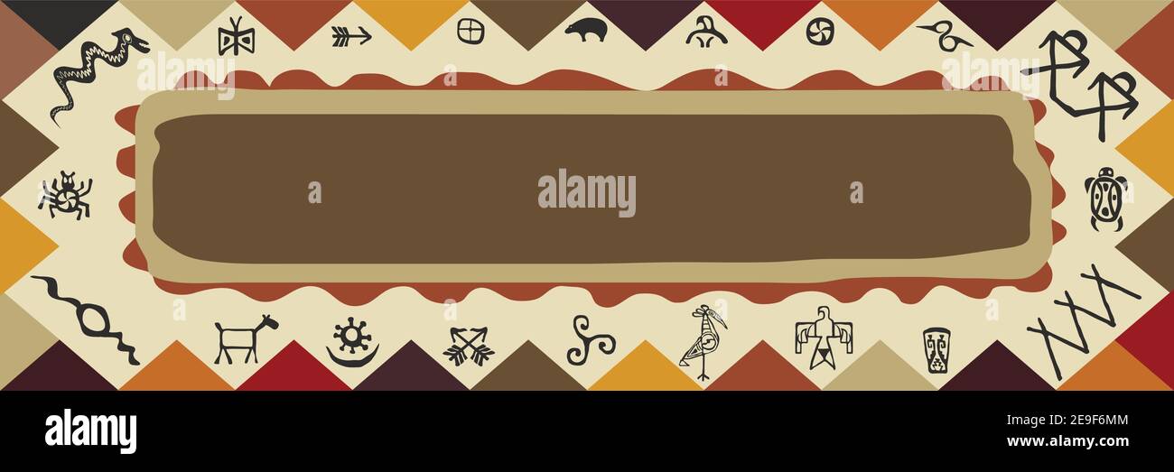 Cornice ornamento d'arte della tribù nativa Illustrazione Vettoriale