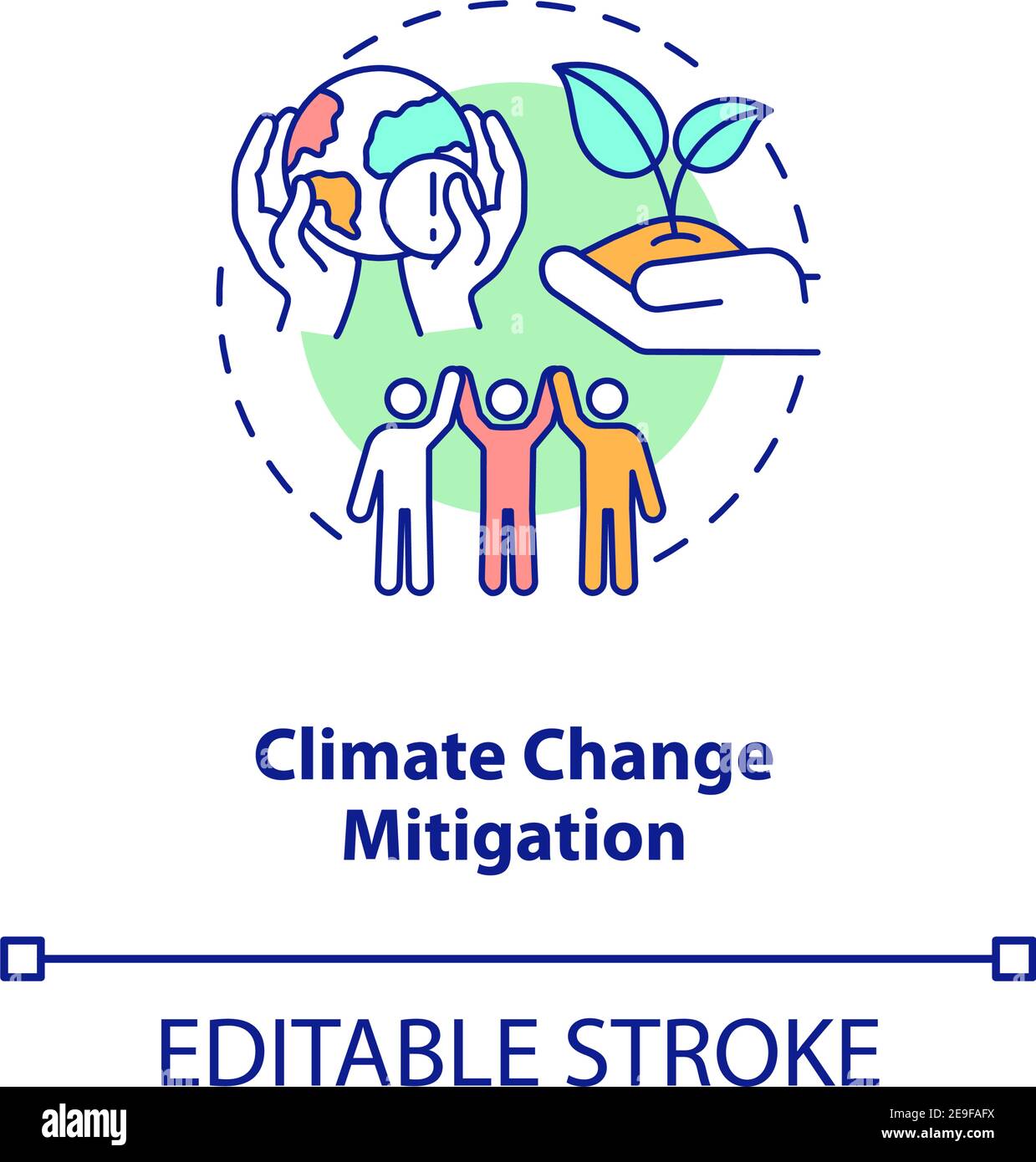 Icona del concetto di mitigazione del cambiamento climatico Illustrazione Vettoriale