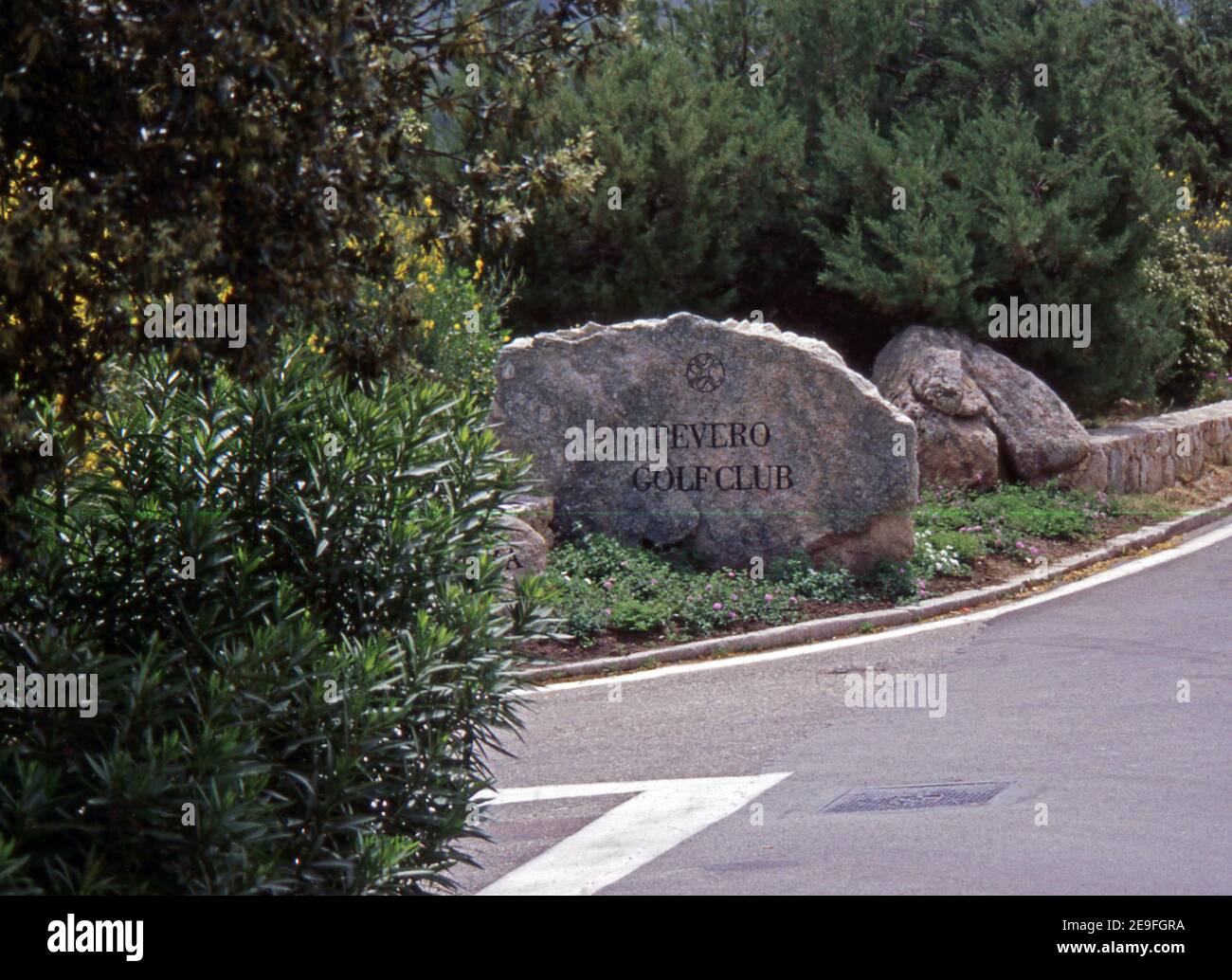 Costa SDmeralda, Sardegna, Italia. Golf club Pevero (scannerizzato da colorslide) Foto Stock