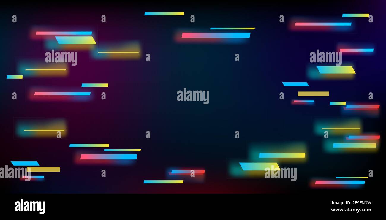 Illustrazione vettoriale di uno sfondo glitch astratto. Concetto cyberpunk. Colorato sfondo techno con l'estetica dello stile degli anni '80. Illustrazione Vettoriale