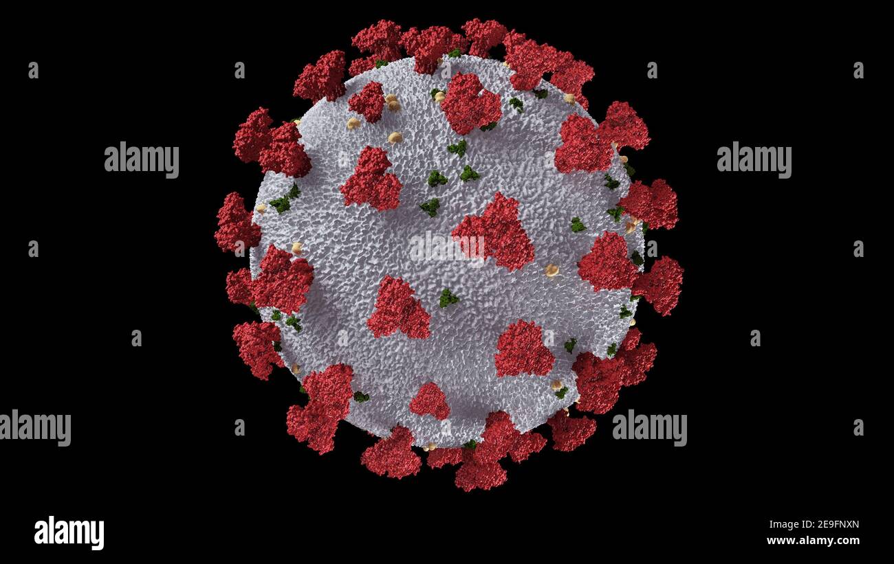 Coronavirus COVID-19 virus microscopico corona malattia 3D illustrazione. Rendering 3D del coronavirus. Malattia del coronavirus COVID-19 è un infetttiou Foto Stock Coronavirus COVID-19 virus microscopico corona malattia 3D illustrazione. Rendering 3D del coronavirus. Malattia del coronavirus COVID-19 è un infetttiou Foto Stock