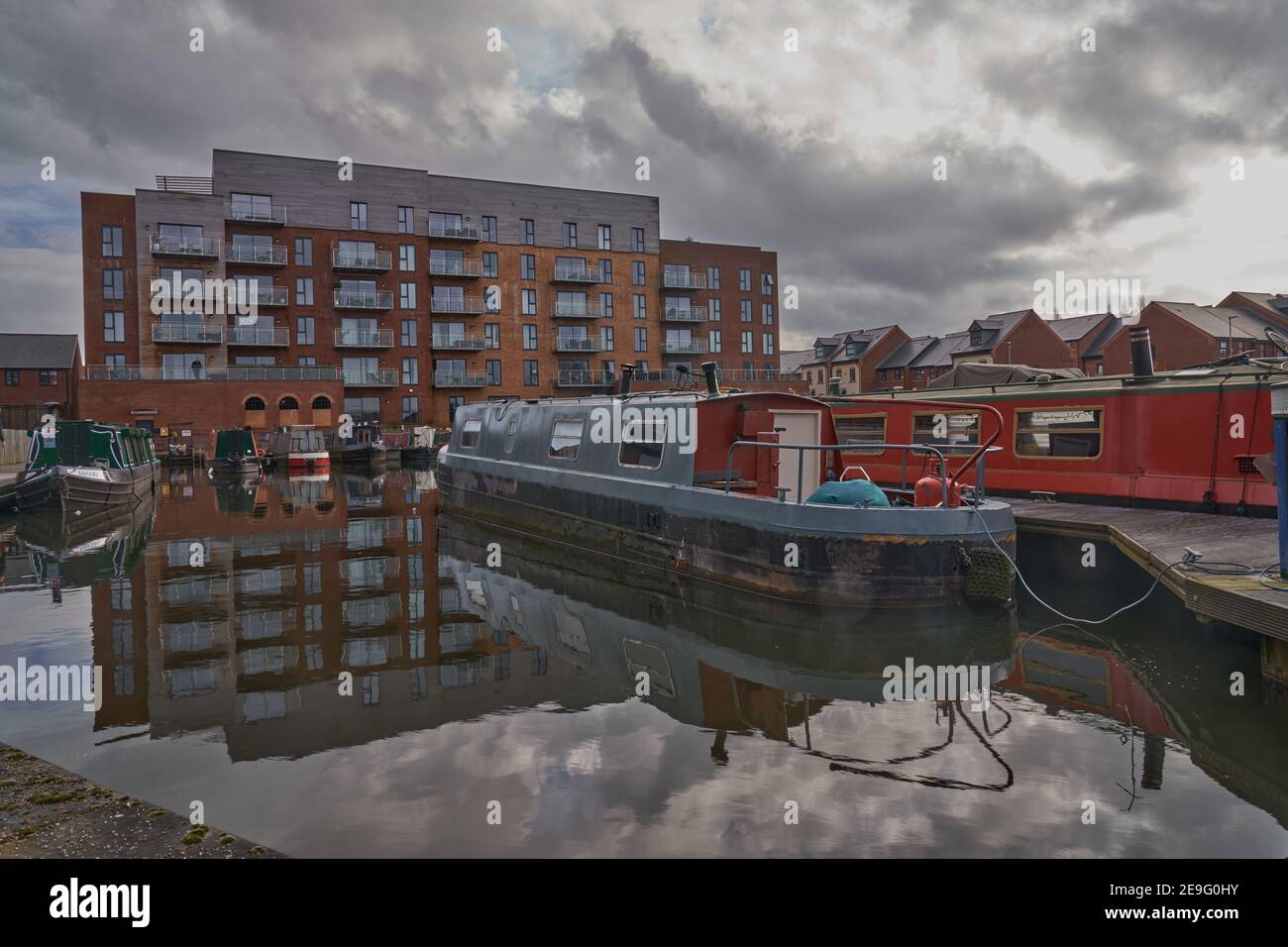 Porticciolo per barche sul canale Rochdale, famoso in tutto il mondo Foto Stock