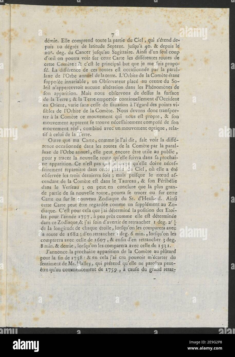 MeÃÅmoire sur la ComeÃÄte qui a eÃÅteÃÅ observeÃÅe en 1531, 1607, 1682 et que l'on partecipare en 1757 ou 1758: Par T. Jamard. Informazioni sul libro: Titolo: MeÃÅmoire sur la ComeÃÄte qui a eÃÅteÃÅ observeÃÅe en 1531, 1607, 1682; et que l'on partecipare it 1757 ou 1758: Par T. Jamard. 1.81.3. Data di pubblicazione: 1757. Dimensioni: (4¬∫) ex proprietario: Giorgio III, Re di Gran Bretagna, 1738-1820 Foto Stock