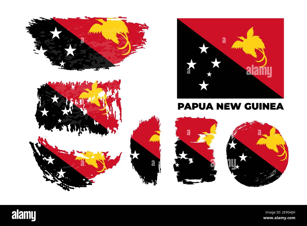 Bandiera di Papua Nuova Guinea. Colori ufficiali e proporzioni corrette. Illustrazione Vettoriale