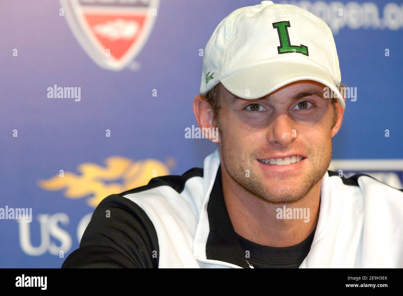 Andy Roddick partecipa a una conferenza stampa all'Arthur Ashe Kid's Day all'USTA National Tennis Center di Flushing Meadows Corona Park sabato 26 agosto 2006 a New York City, NY, USA. Foto di Gregorio Binuya/ABACAPRESS.COM Foto Stock