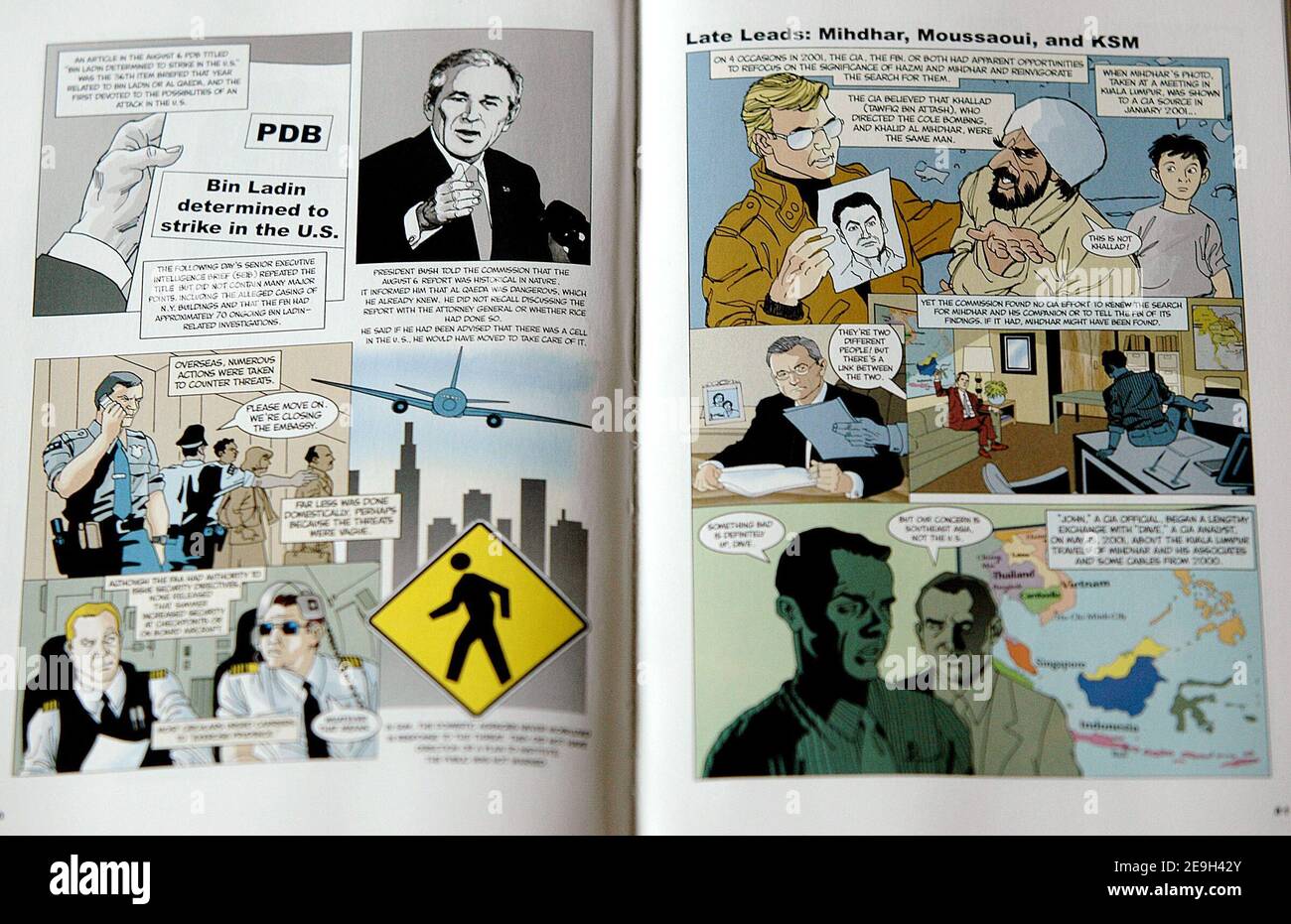 Con l'avvicinarsi del quinto anniversario del 9/11, una versione a fumetti del rapporto del 9/11 colpisce i negozi di Washington DC, USA il 28 2006 agosto .. I suoi creatori, Ernie Colon e Sid Jacobson, sono icone nel mondo dei fumetti. Erano dietro Casper il fantasma amichevole e Richie ricchi tra gli altri. Foto di Olivier Douliery/ABACAPRESS.COM Foto Stock