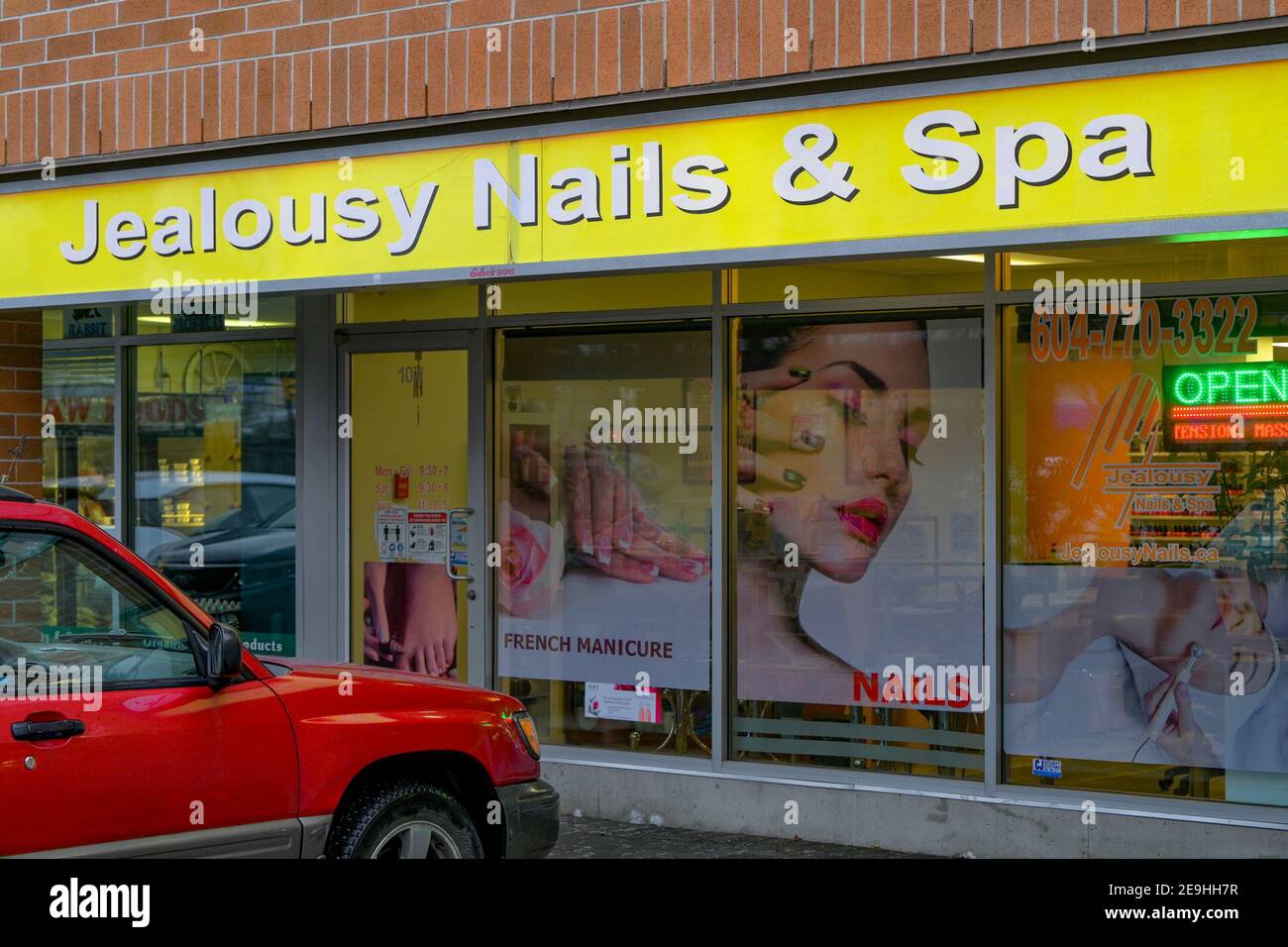 Jealousy Nails and Spa, manicure, North Vancouver, British Columbia, Canada Foto Stock