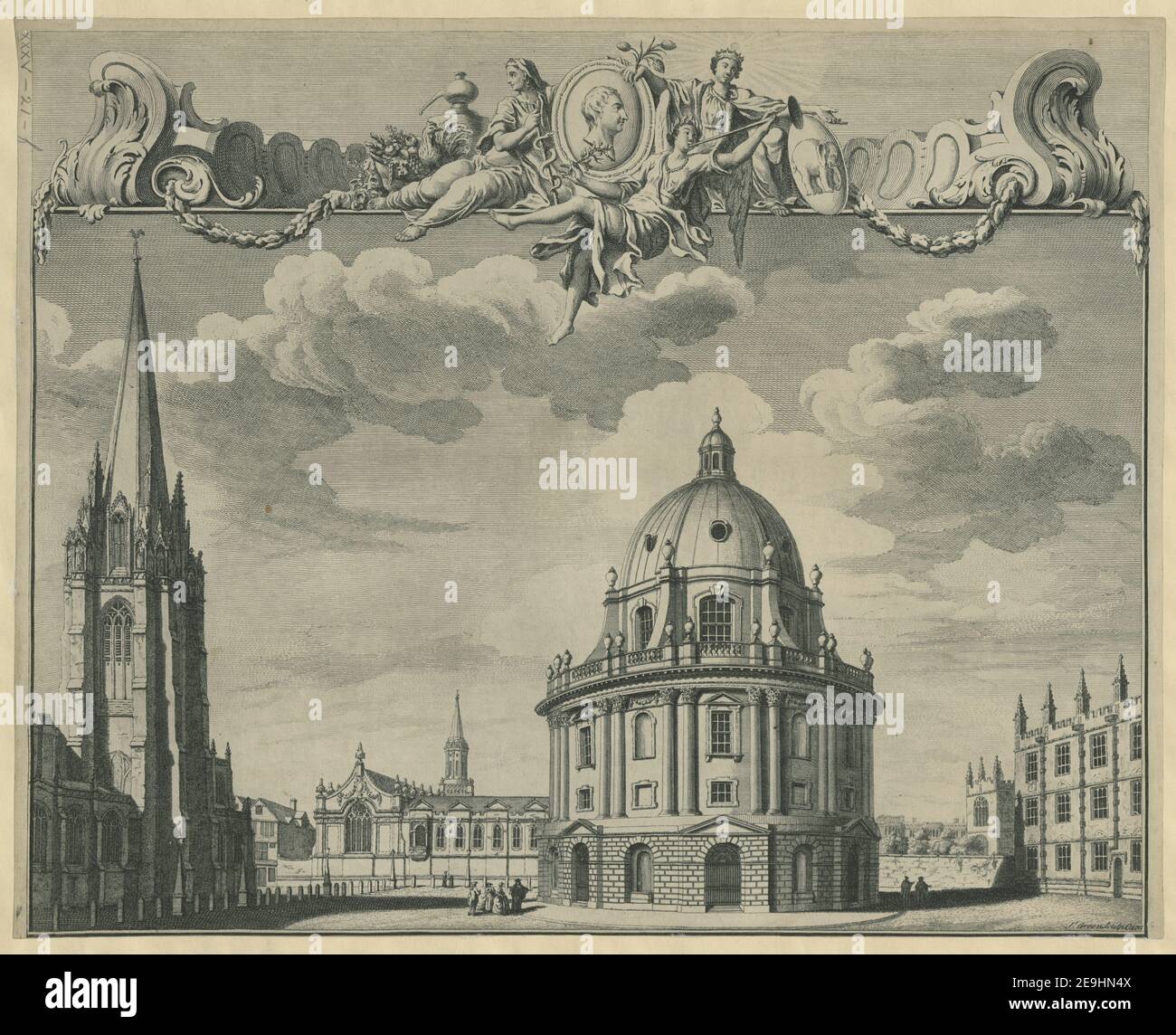 Radcliffe Camera, Oxford autore Green, James 35.21.F. Luogo di pubblicazione: [Oxford] Editore: [Oxford University Press] Data di pubblicazione: [1752] tipo di articolo: 1 stampa mezzo: Incisione e incisione dimensioni: Foglio 36.4 x 44.0 cm (rifilato sotto il platemark) ex proprietario: George III, Re di Gran Bretagna, 1738-1820 Foto Stock