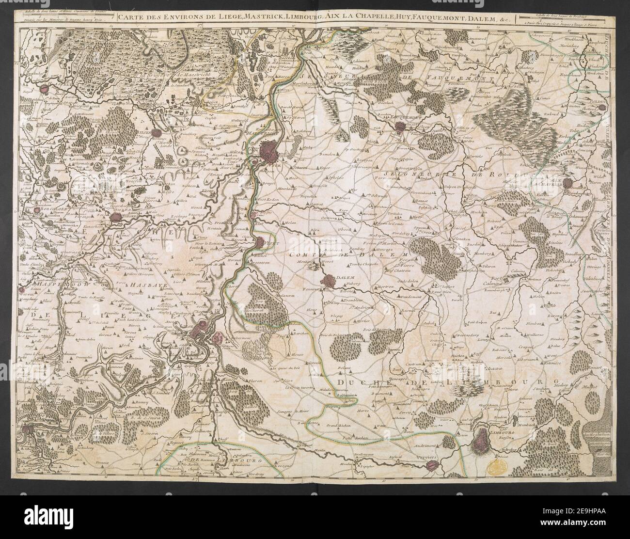 DUCHEÃÅ DE BRABANT EVECHEÃÅ ET PRINCIPAUTEÃÅ DE Liege autore Fricx, EugeÃÄne-Henri 103.26.a. Luogo di pubblicazione: A Paris Editore: Chez Crepy ruÃàe S. Jacques a limage S. Pierre Data di pubblicazione: [1746] tipo di articolo: 1 mappa supporto: Incisione su copperplate dimensioni: 46.7 x 62.0 cm ex proprietario: George III, Re di Gran Bretagna, 1738-1820 Foto Stock