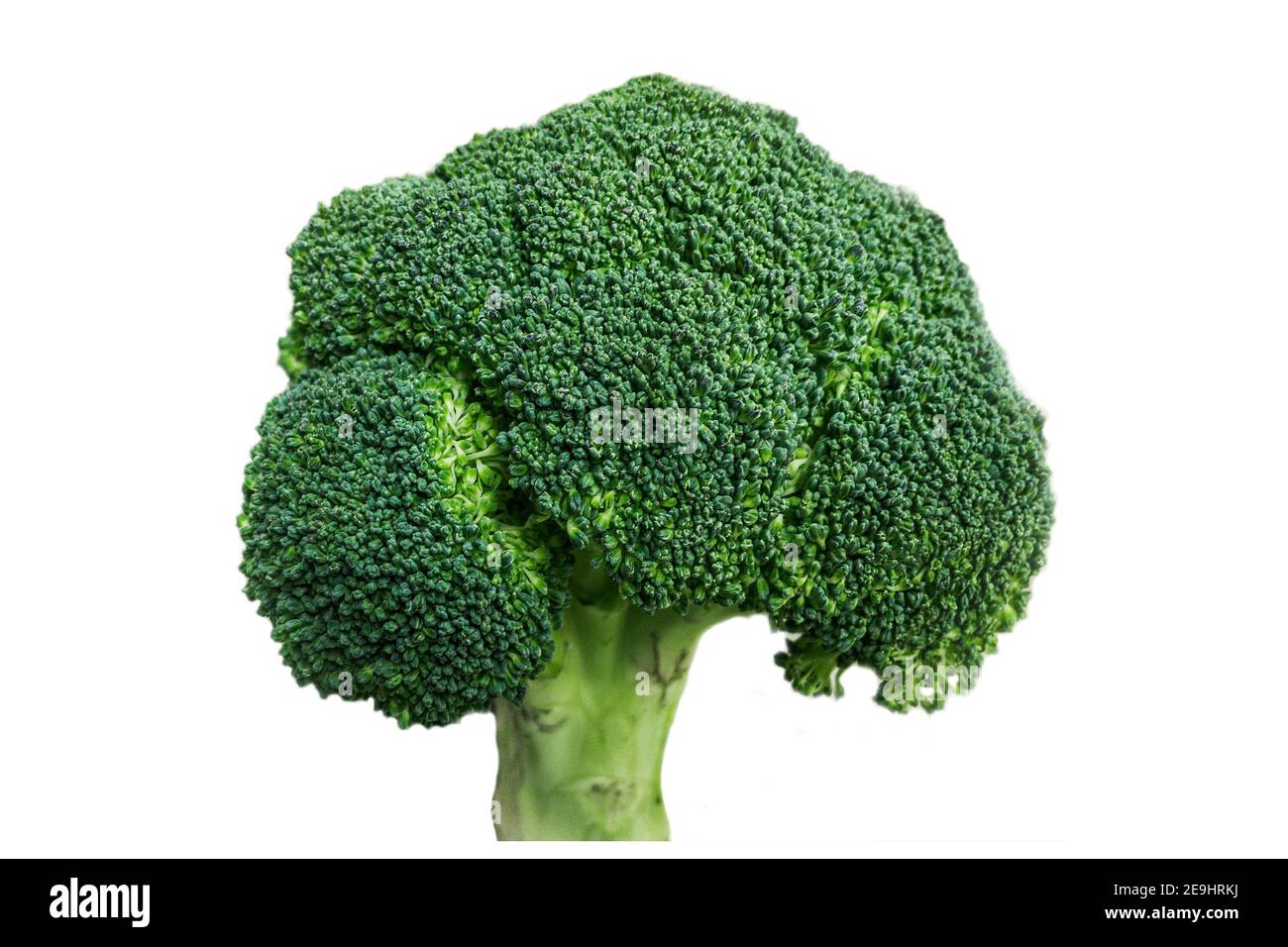 broccoli verdi freschi isolati su bianco Foto Stock