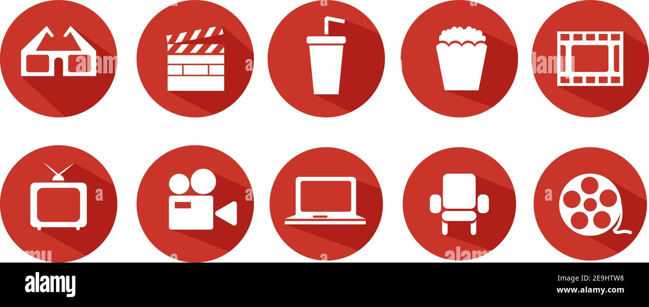 Cinema pack, illustrazione, vettore su sfondo bianco. Illustrazione Vettoriale