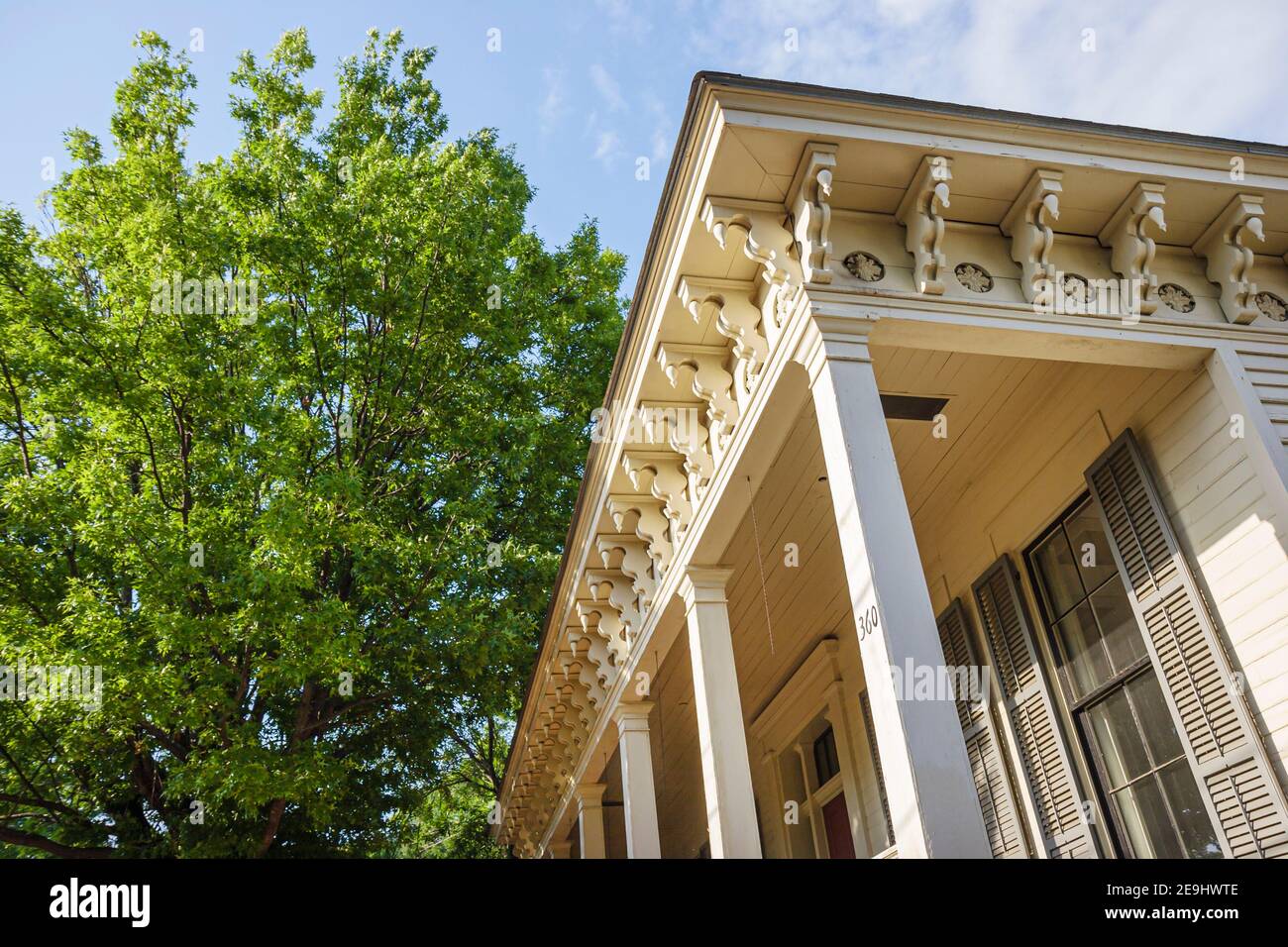 Alabama Montgomery Old Alabama Town restaurato storico, blocco sud dettaglio architettonico colonne portico, Foto Stock