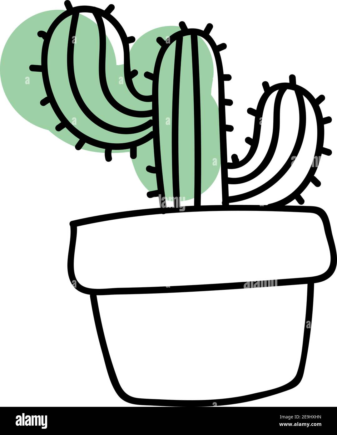 Desert Cactus , illustrazione, vettore su sfondo bianco. Illustrazione Vettoriale