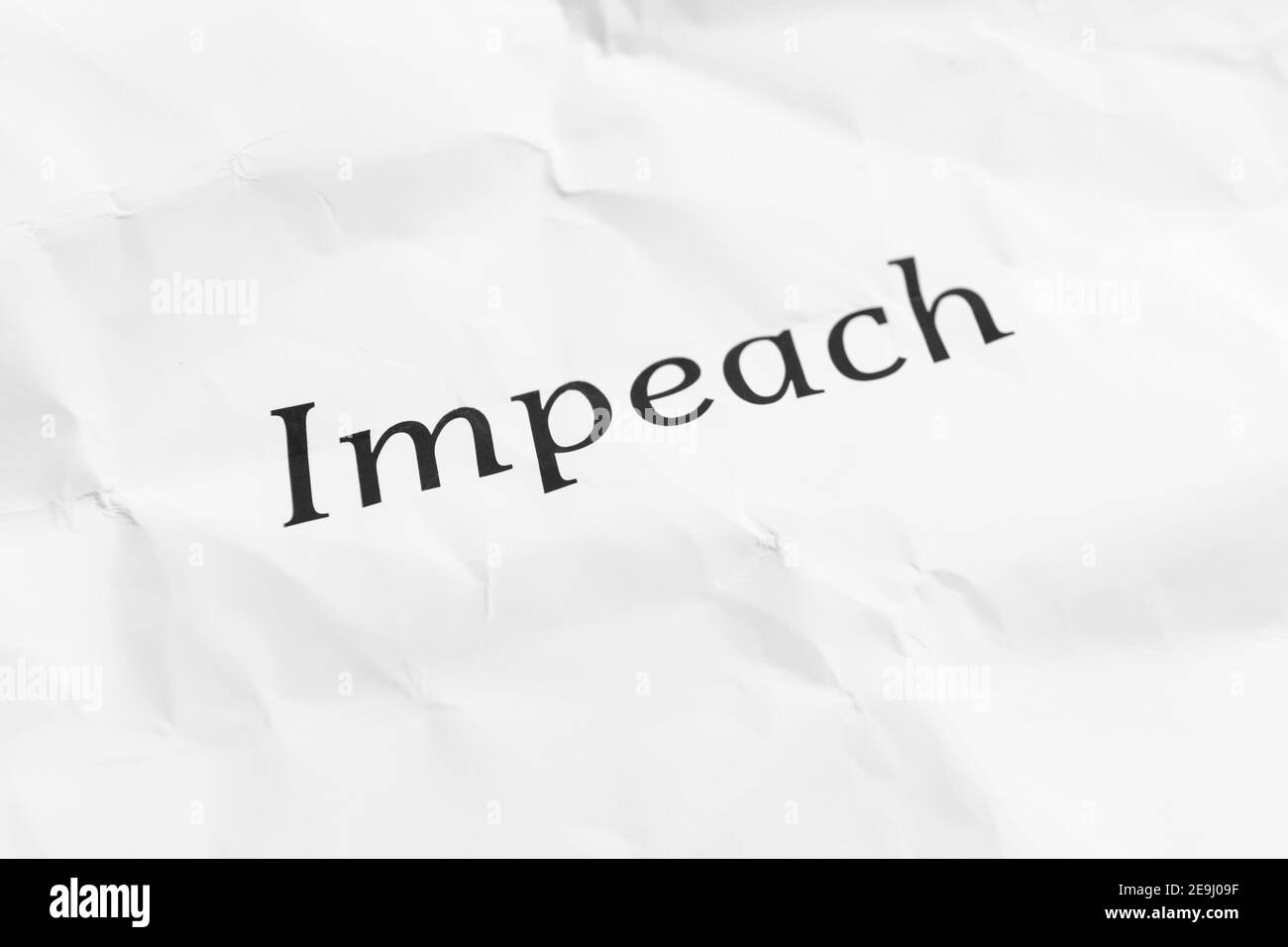 IMPEDIMENTO parola su carta sgualcita Foto Stock