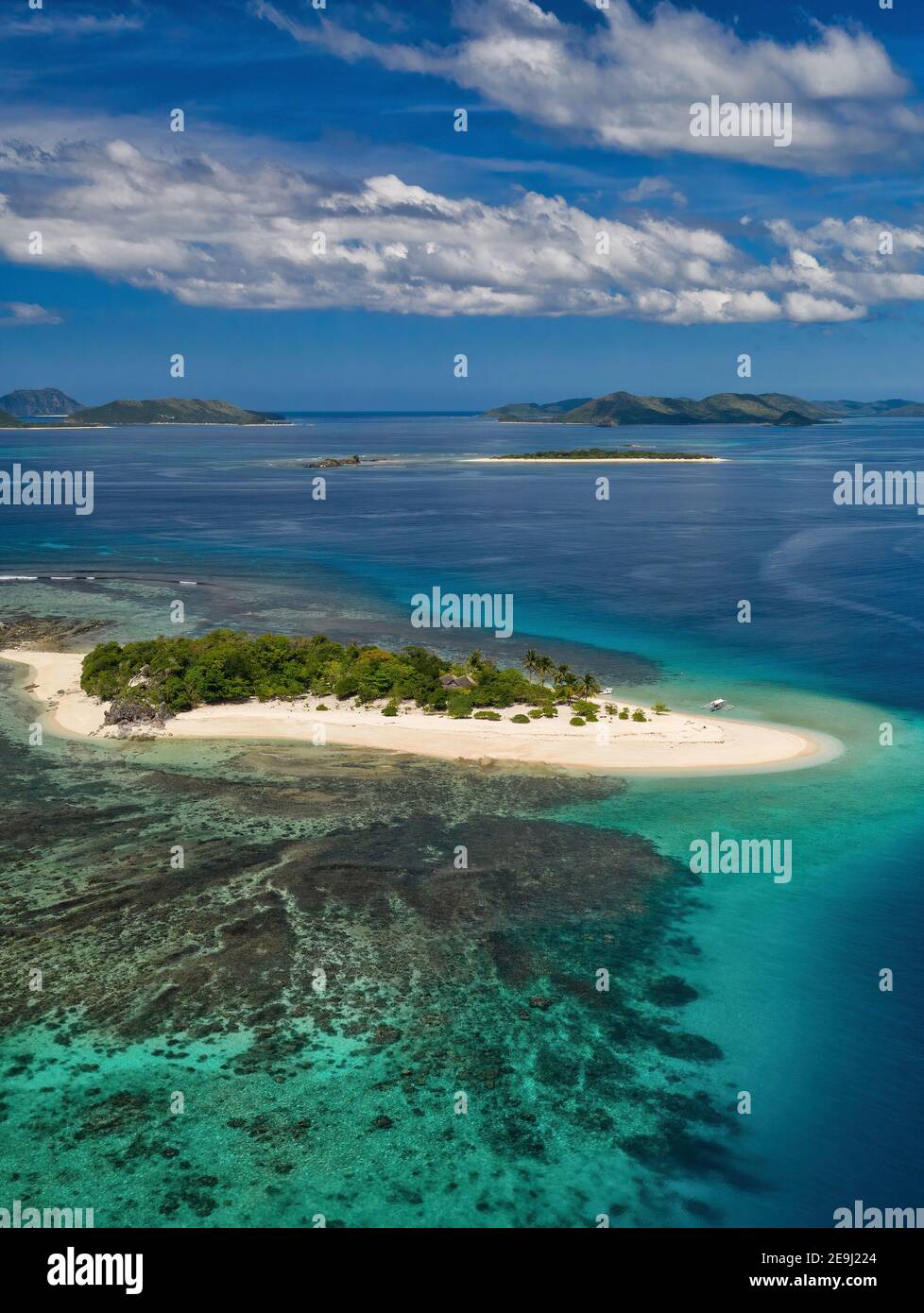 Vista aerea di North Cay Island, Coron, Filippine Foto Stock