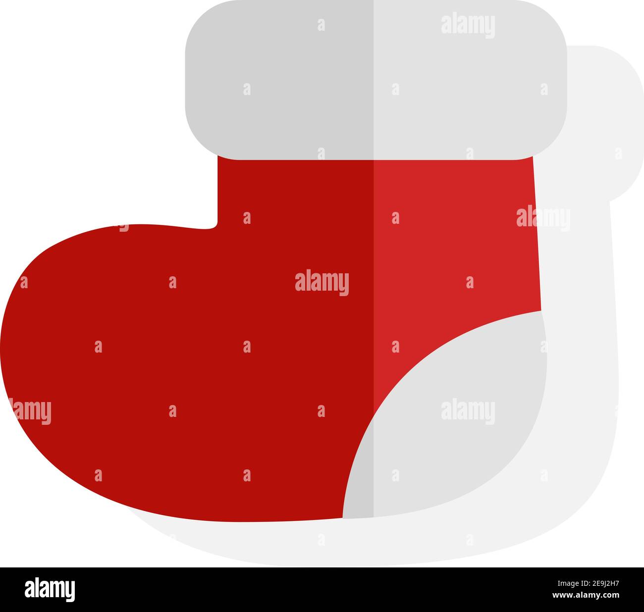 Calzino di Natale, illustrazione, vettore su sfondo bianco. Illustrazione Vettoriale