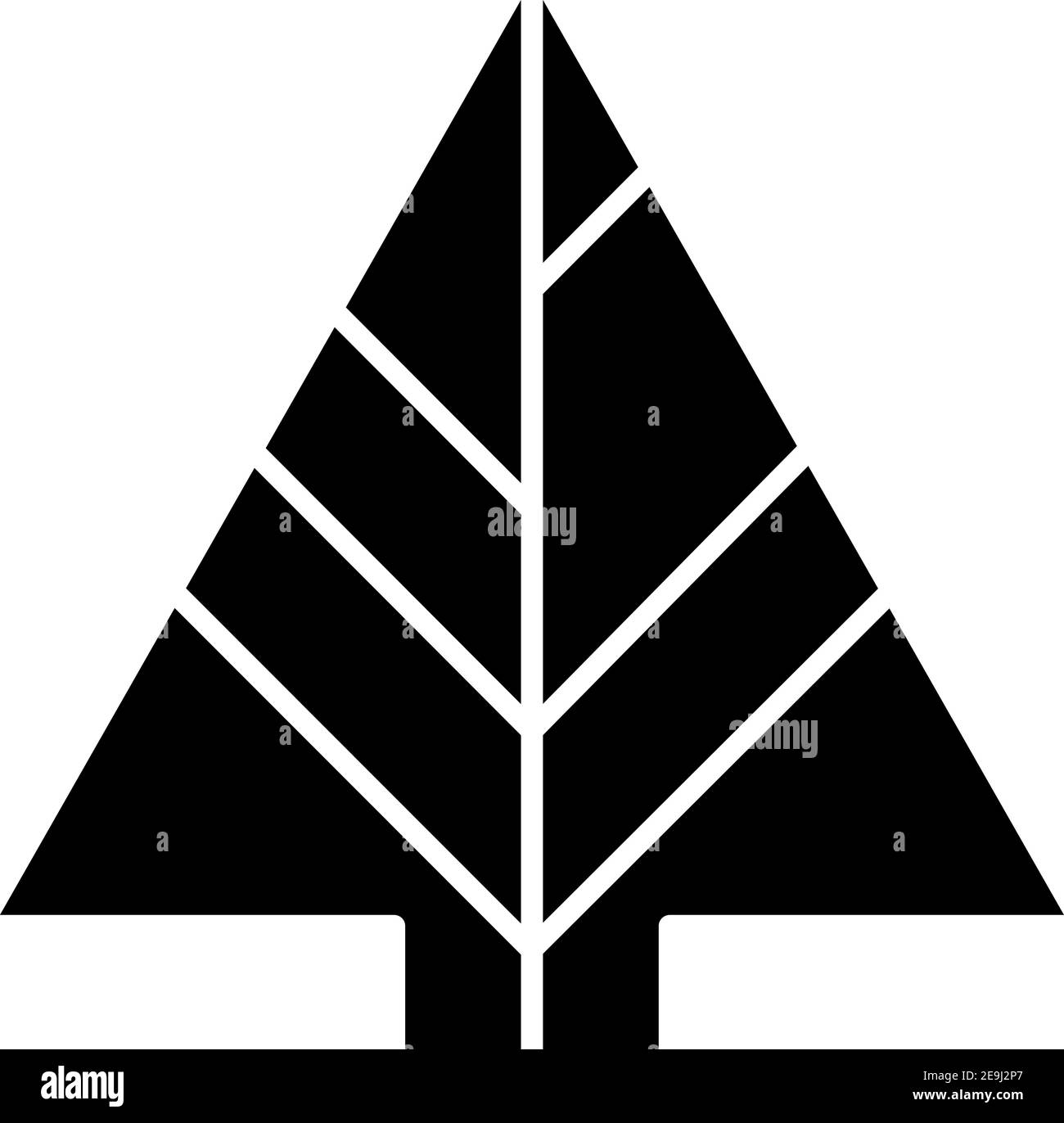 Abete nero con sei linee bianche, illustrazione, vettore su sfondo bianco. Illustrazione Vettoriale