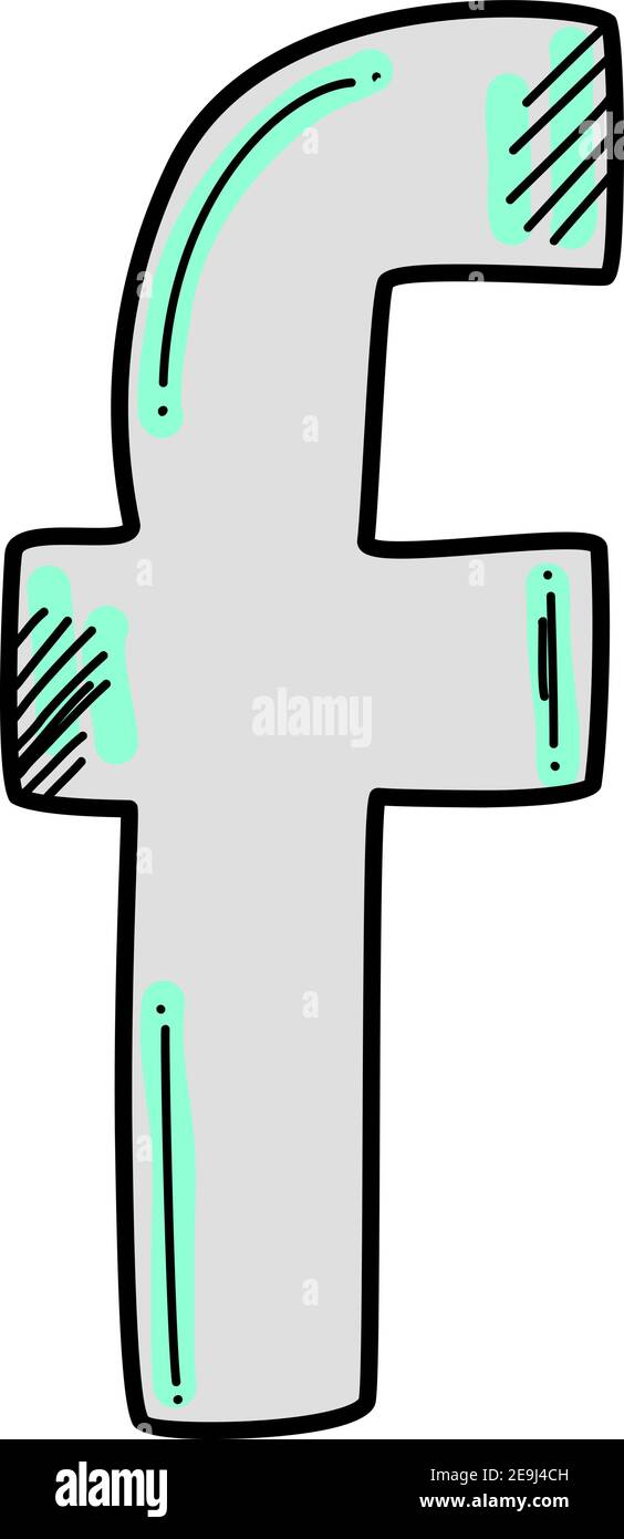 Facebook segno, illustrazione, vettore su sfondo bianco. Illustrazione Vettoriale