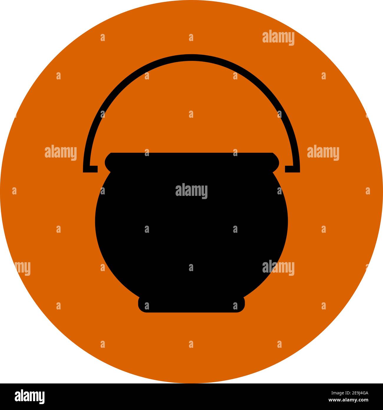 Pentola di Halloween, illustrazione, vettore su sfondo bianco. Illustrazione Vettoriale