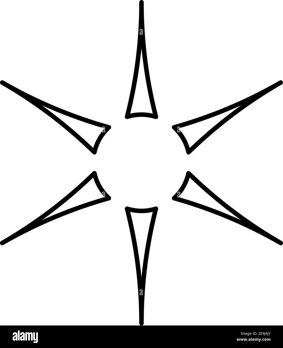 Disegno minimo di un sole, illustrazione, vettore su sfondo bianco. Illustrazione Vettoriale