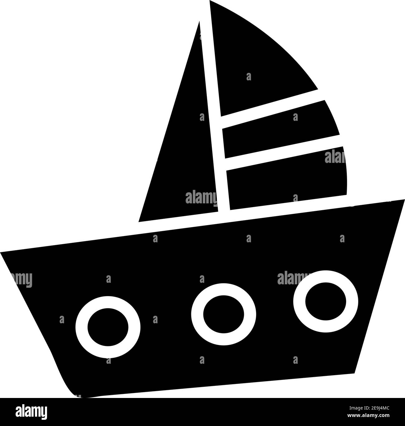 Spedire con vele, illustrazione, vettore su sfondo bianco. Illustrazione Vettoriale