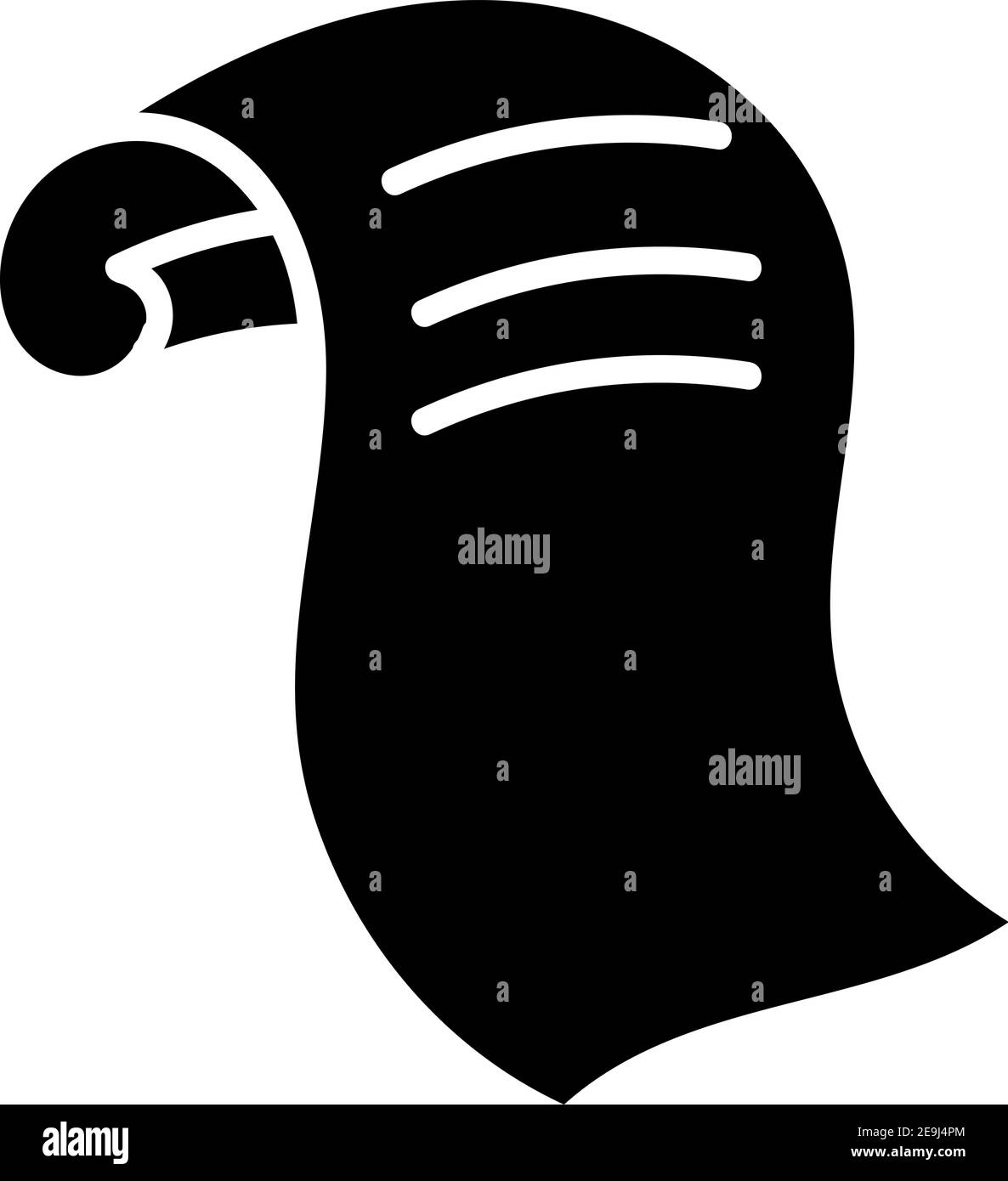 Lettera nera, illustrazione, vettore su sfondo bianco. Illustrazione Vettoriale
