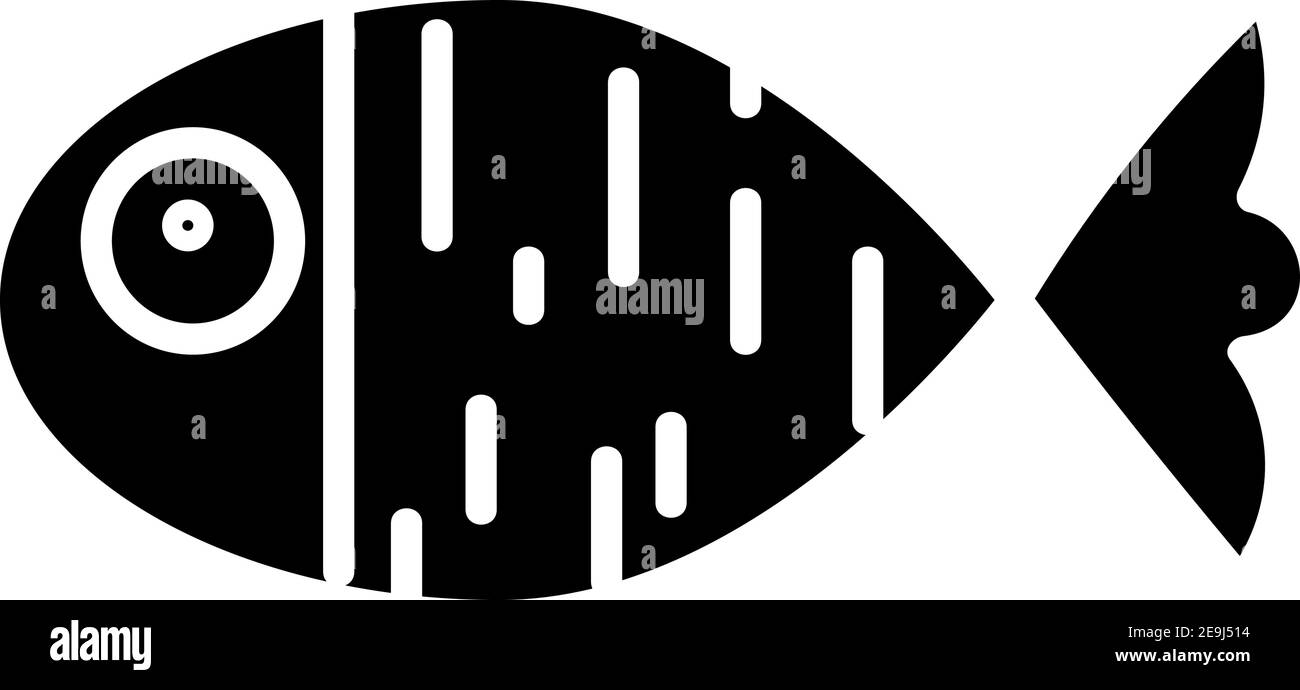 Pesce con linee di taglio, illustrazione, vettore su sfondo bianco. Illustrazione Vettoriale