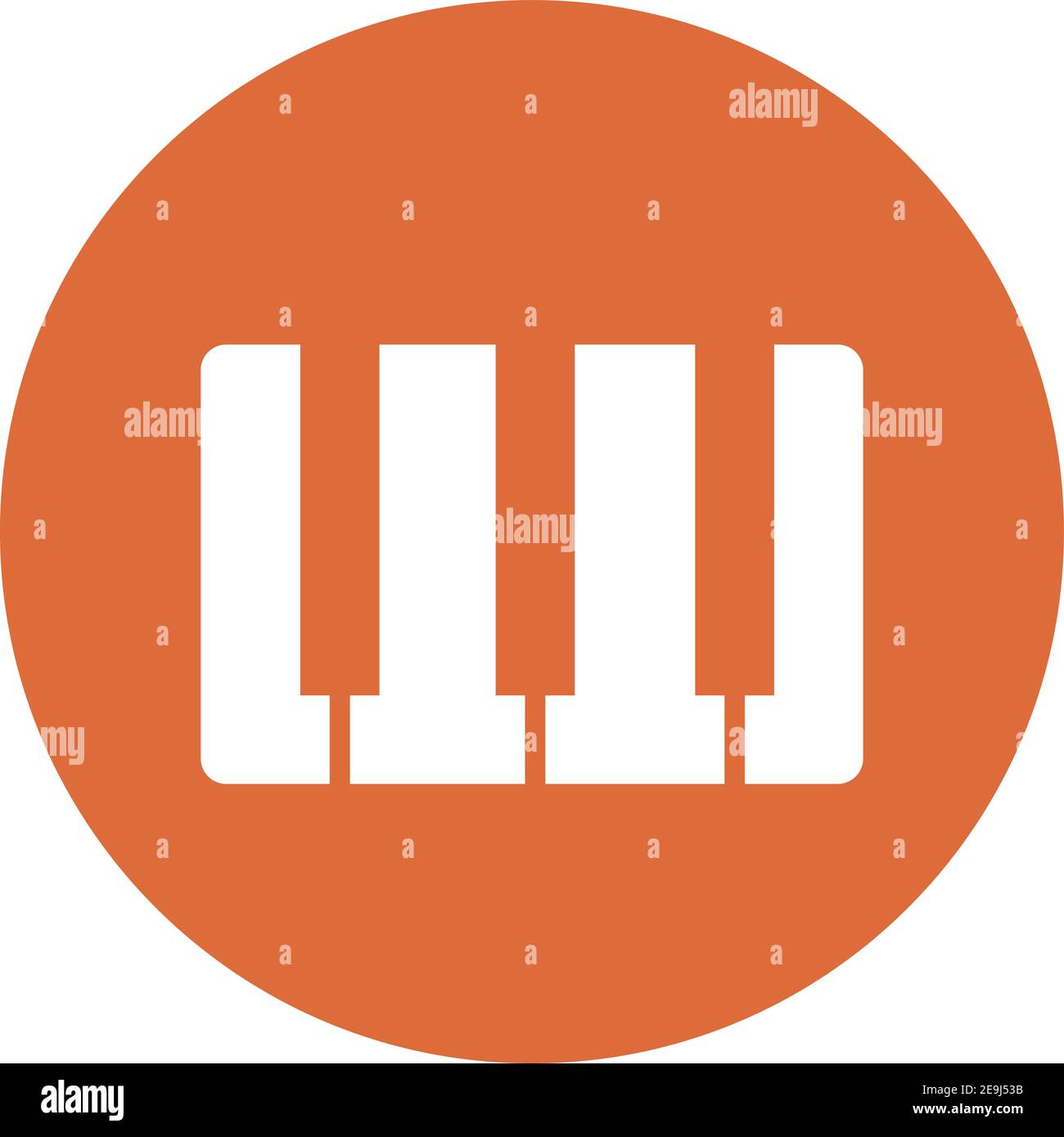 Tasti piano, illustrazione, vettore su sfondo bianco. Illustrazione Vettoriale