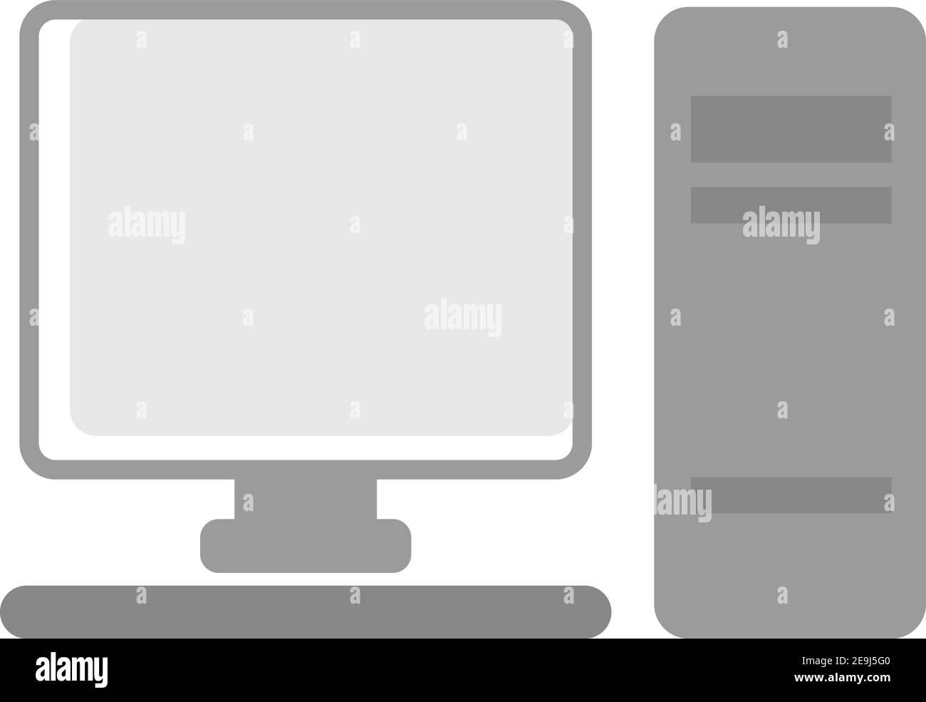 Computer della scuola, illustrazione, vettore su sfondo bianco. Illustrazione Vettoriale