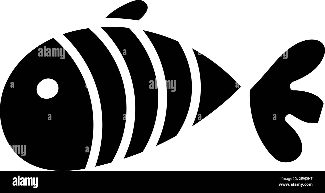 Pesce nero con quattro strisce bianche, illustrazione, vettore su sfondo bianco. Illustrazione Vettoriale