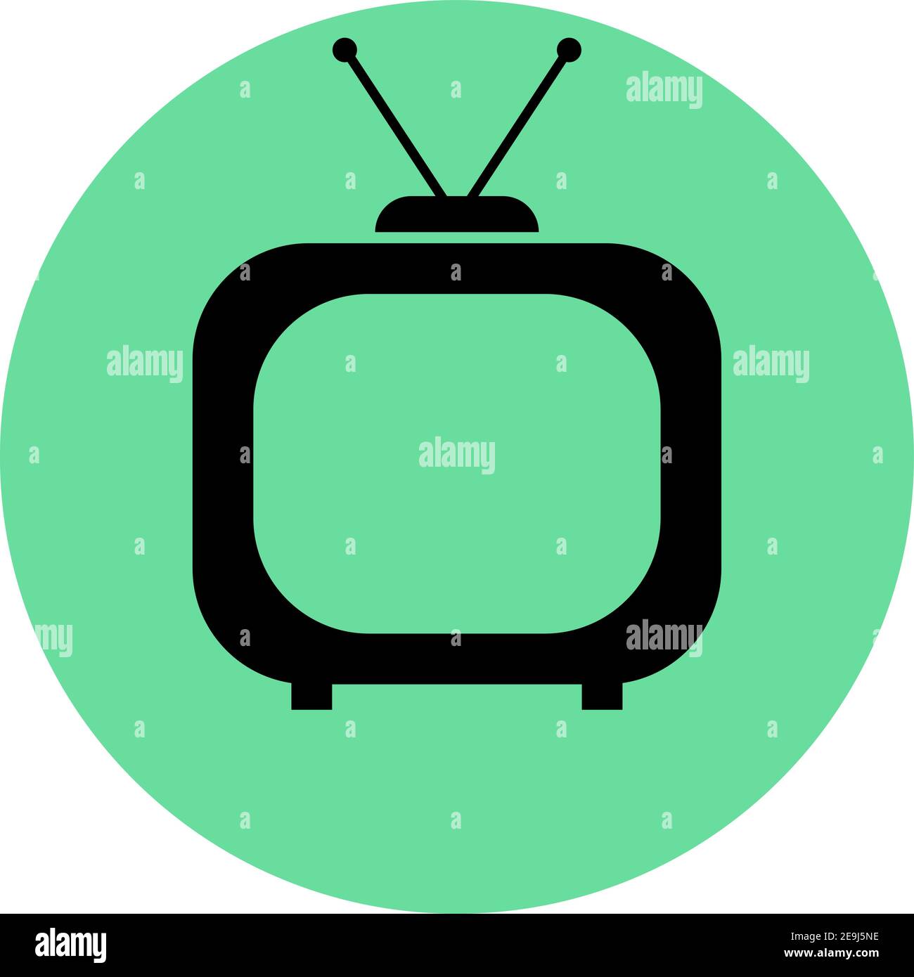 Vecchia TV nera, illustrazione, vettore su sfondo bianco. Illustrazione Vettoriale