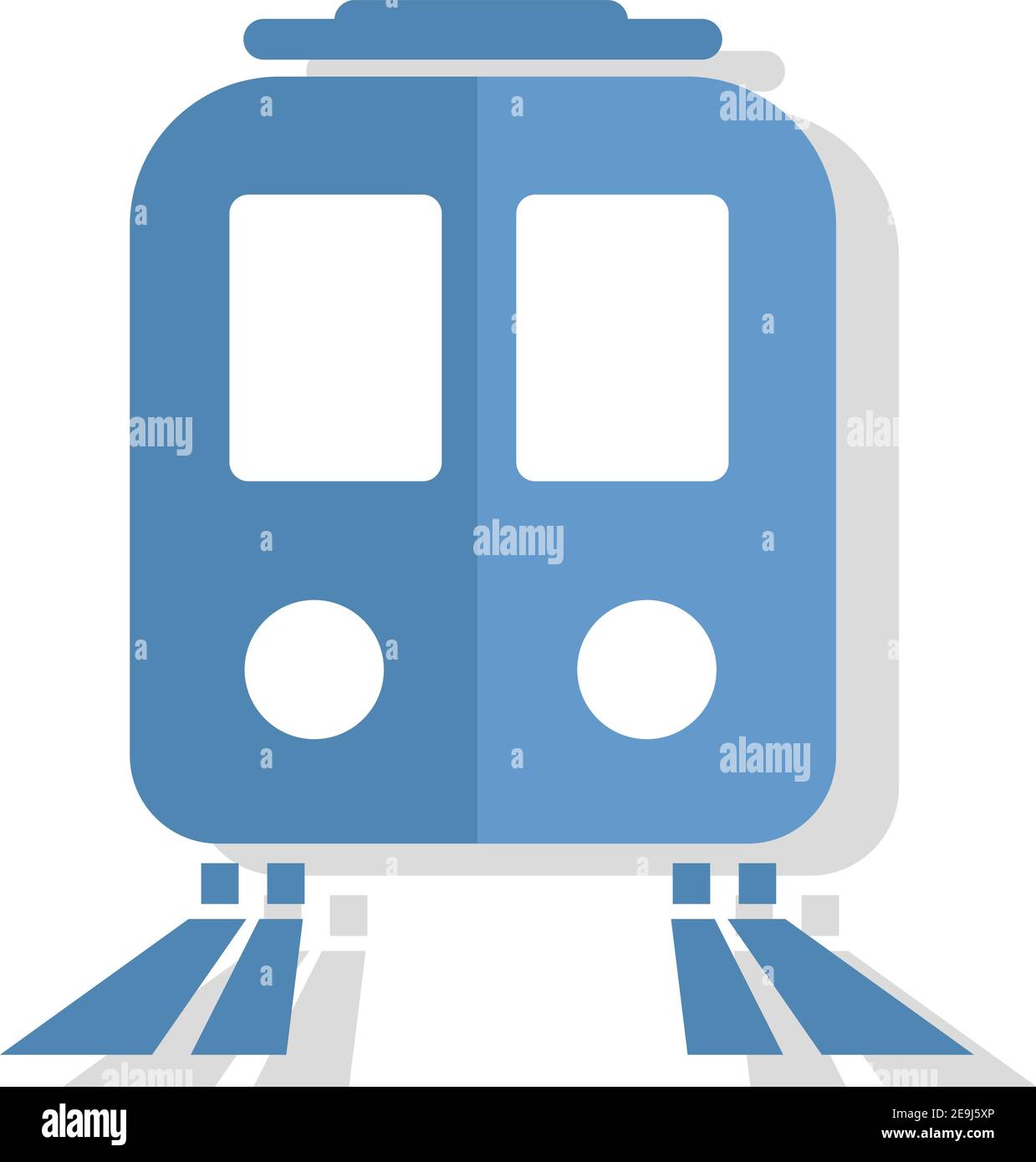 Treno Blu, illustrazione vettore su sfondo bianco. Illustrazione Vettoriale