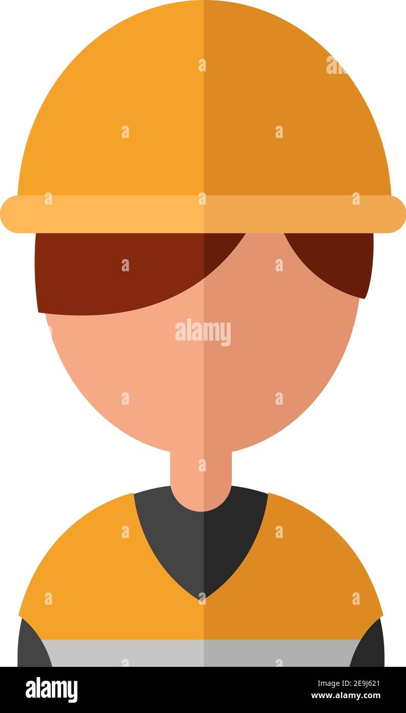 Lavoratore di costruzione, illustrazione, vettore su sfondo bianco. Illustrazione Vettoriale