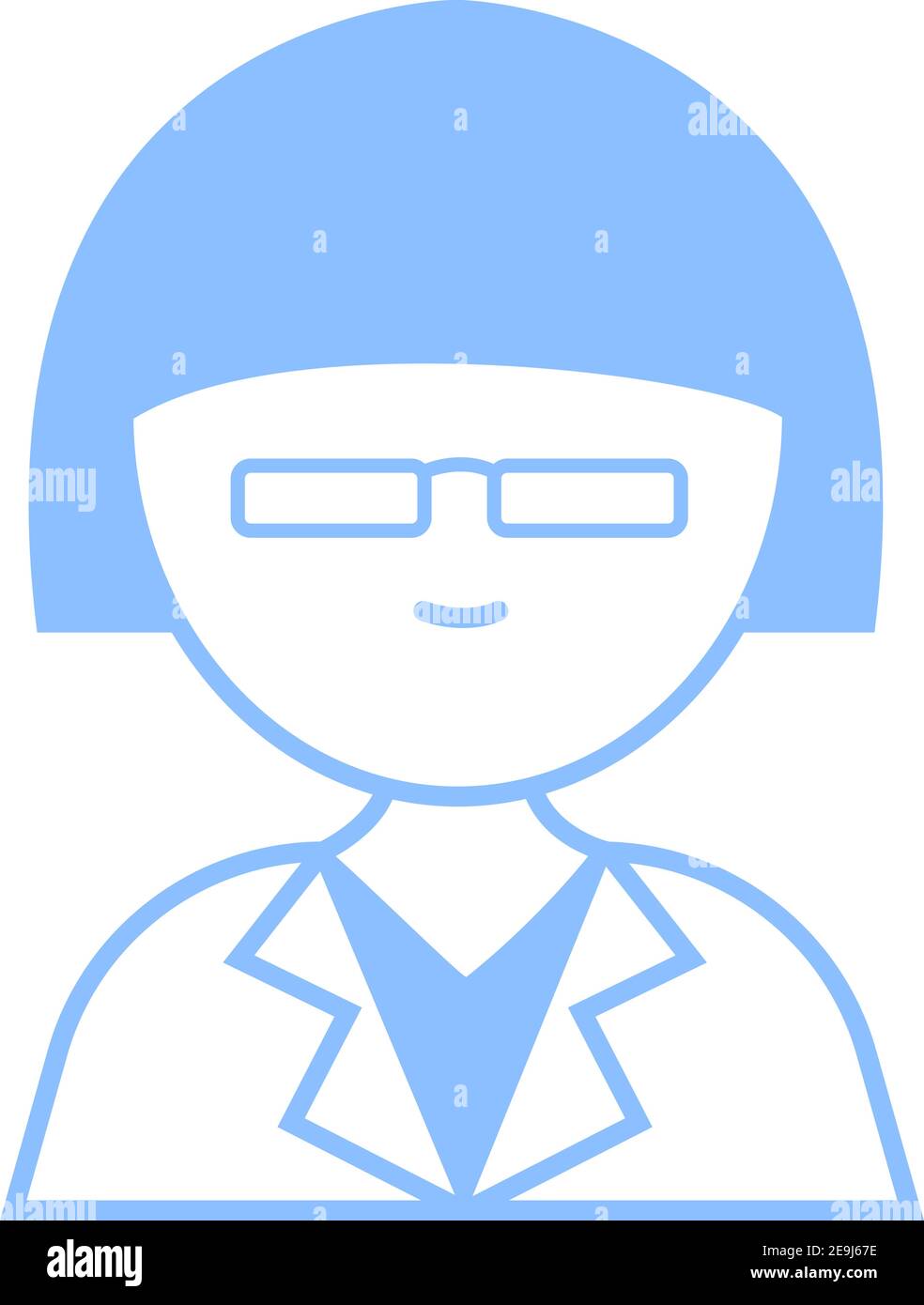 Professore di scienza, illustrazione, vettore su sfondo bianco. Illustrazione Vettoriale