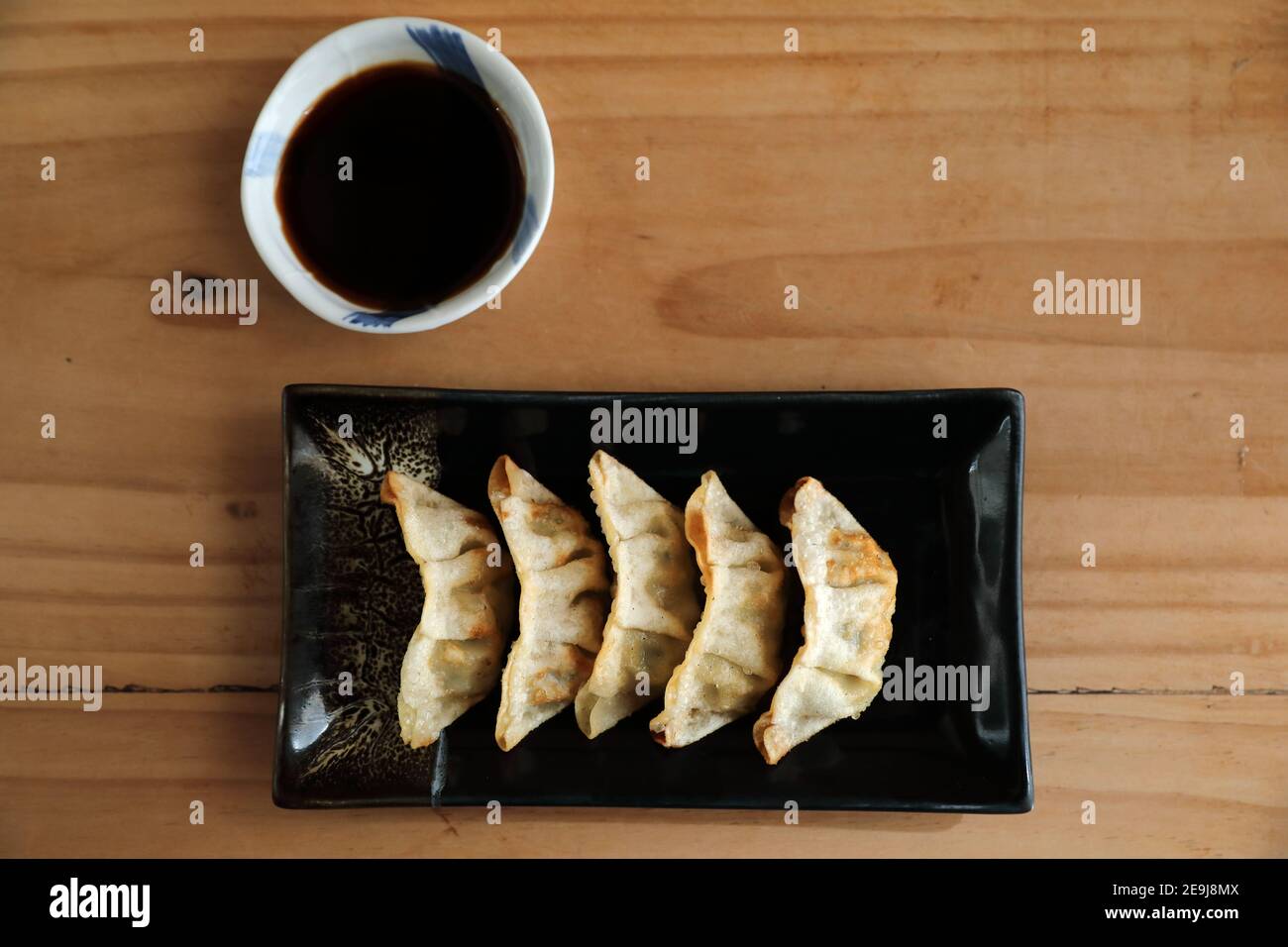 gyoza gnocchi stile giapponese in primo piano Foto Stock