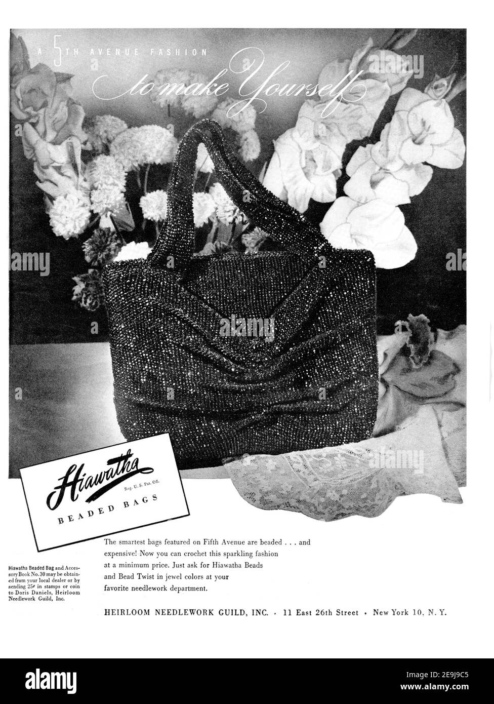 1947 Hiawatha Beaded Bags '5th Avenue Fashion to Make Yourself' Pubblicità, ritoccato e restaurato, A3+, poster di qualità 600dpi Foto Stock