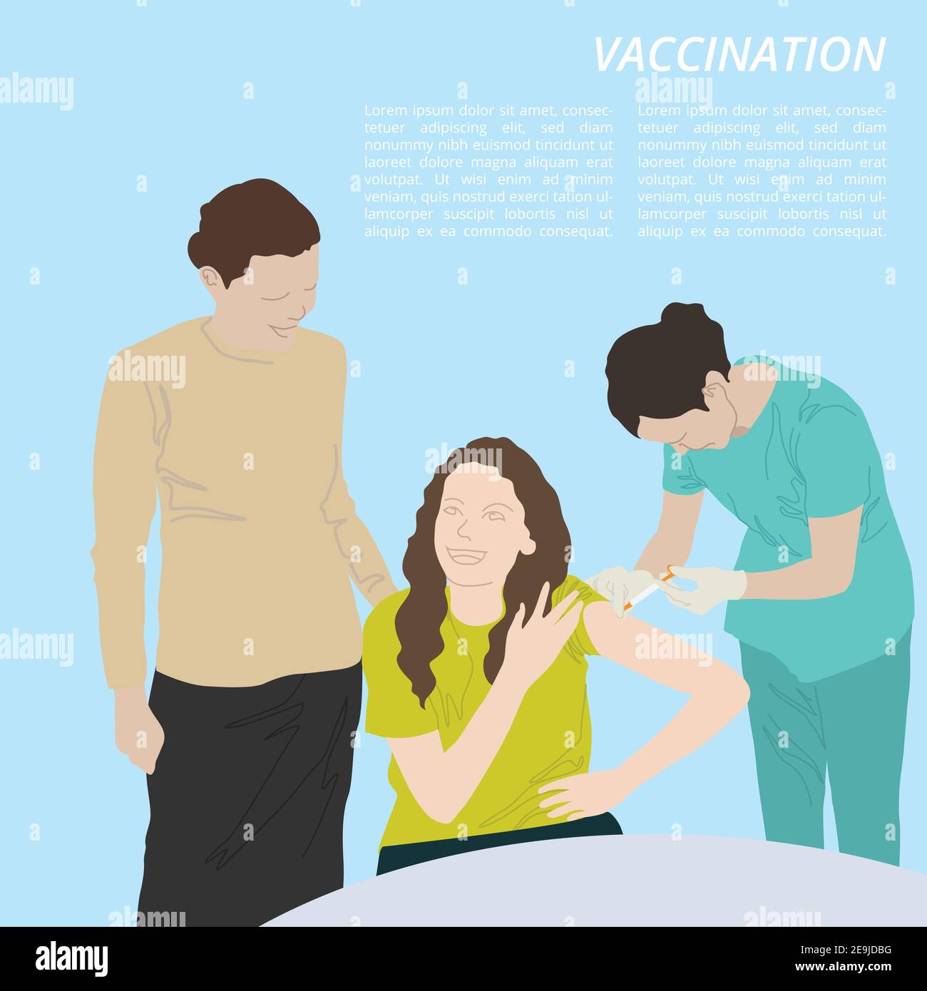 vignetta di vaccinazione su vettore grafico di illustrazione Illustrazione Vettoriale