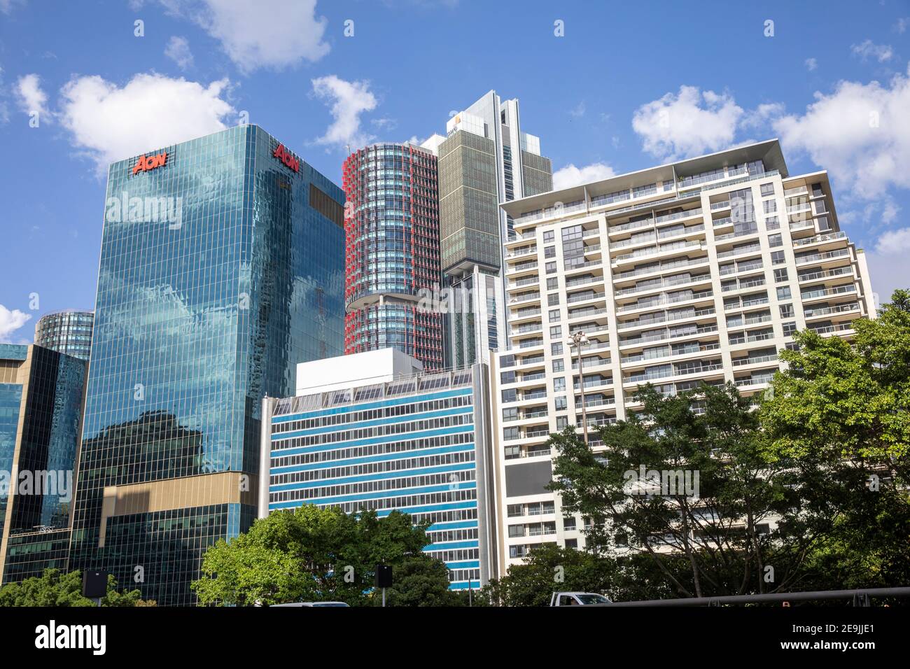 Grattacieli australiani a Barangaroo, nel centro di Sydney, design architettonico, Sydney, Australia Foto Stock