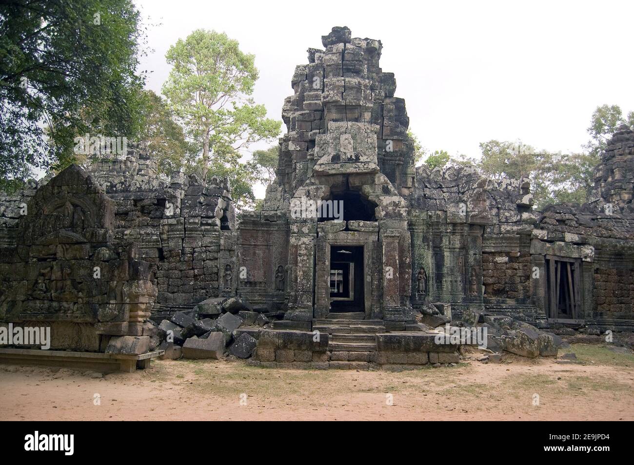Parte interna dell'antico tempio Khmer Ta Som, Angkor, Cambogia. Antico luogo di culto, di centinaia di anni. Foto Stock