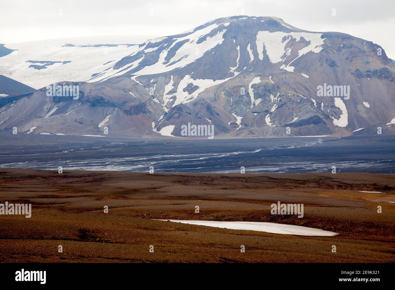 Langjökull (islandese per "ghiacciaio lungo"), strada F578, Islanda. Foto Stock