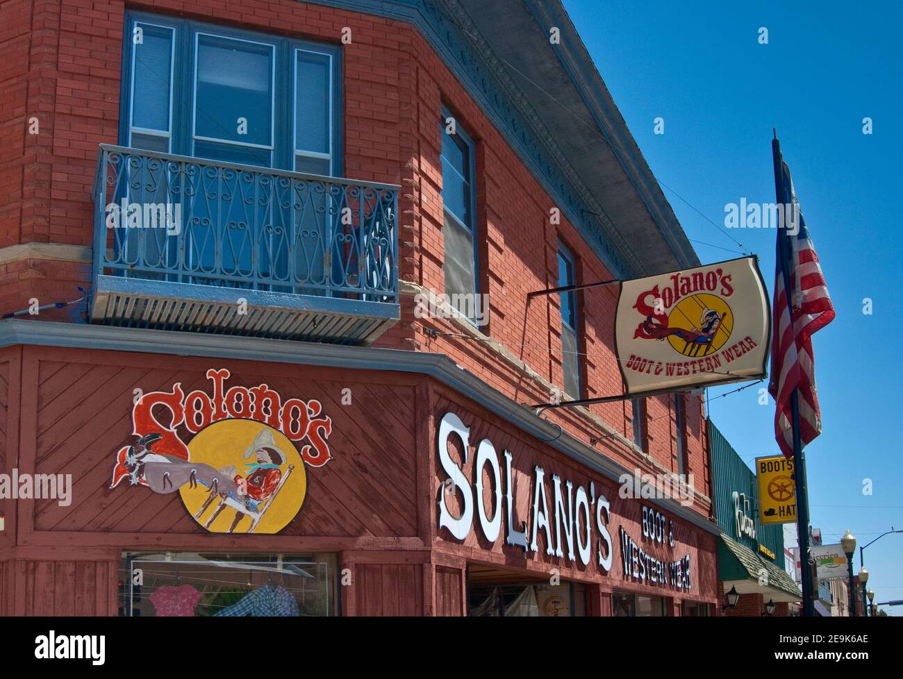 Negozi alla 2nd Street a Raton, New Mexico, USA Foto Stock