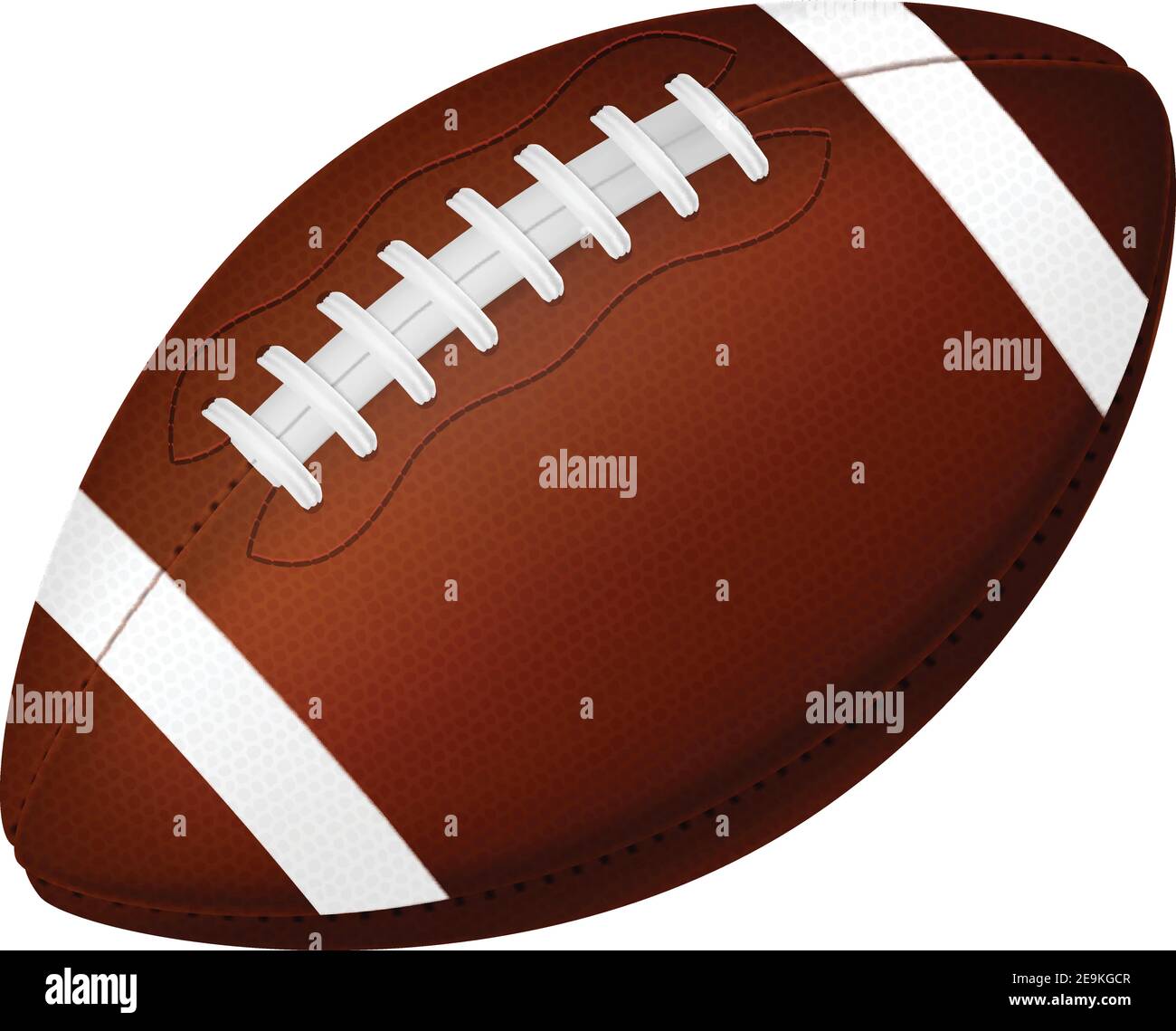 Pallone da calcio americano isolato su sfondo bianco. Illustrazione vettoriale. Illustrazione Vettoriale