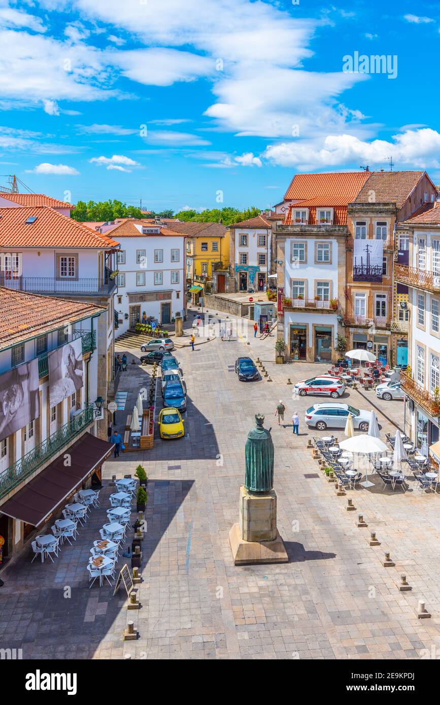 VISEU, PORTOGALLO, 20 MAGGIO 2019: Vista sulla piazza Dom Duarte a Viseu, Portogallo Foto Stock