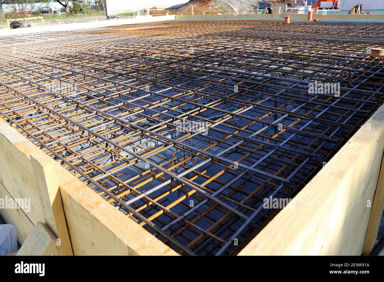 Sito in costruzione di un edificio residenziale Foto Stock