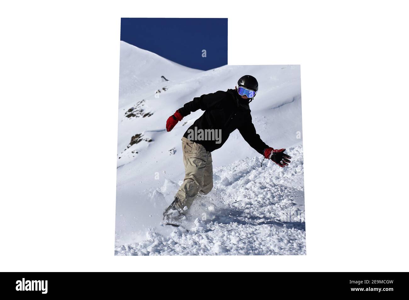 Mappa dal Utah con tema invernale Foto Stock